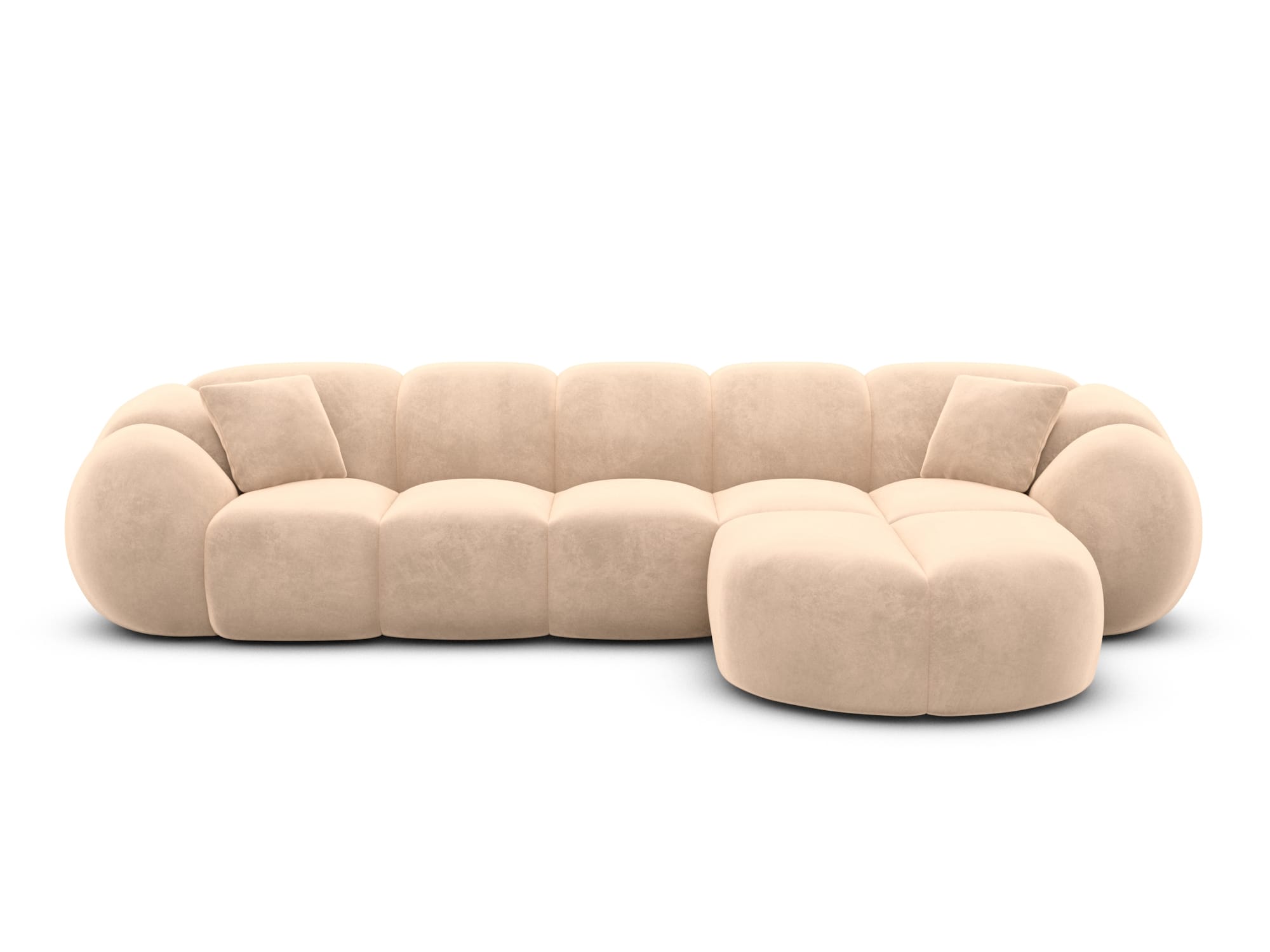 Polster Ecksofa Valderosa L Form kurz Beige
