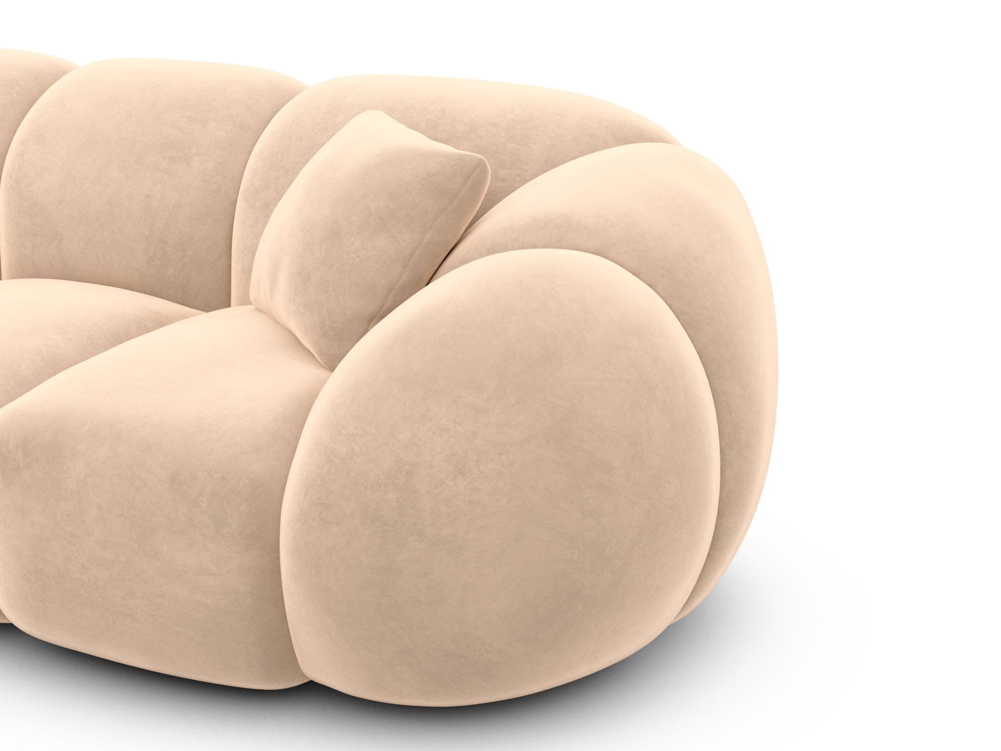 Polster Ecksofa Valderosa L Form kurz Beige