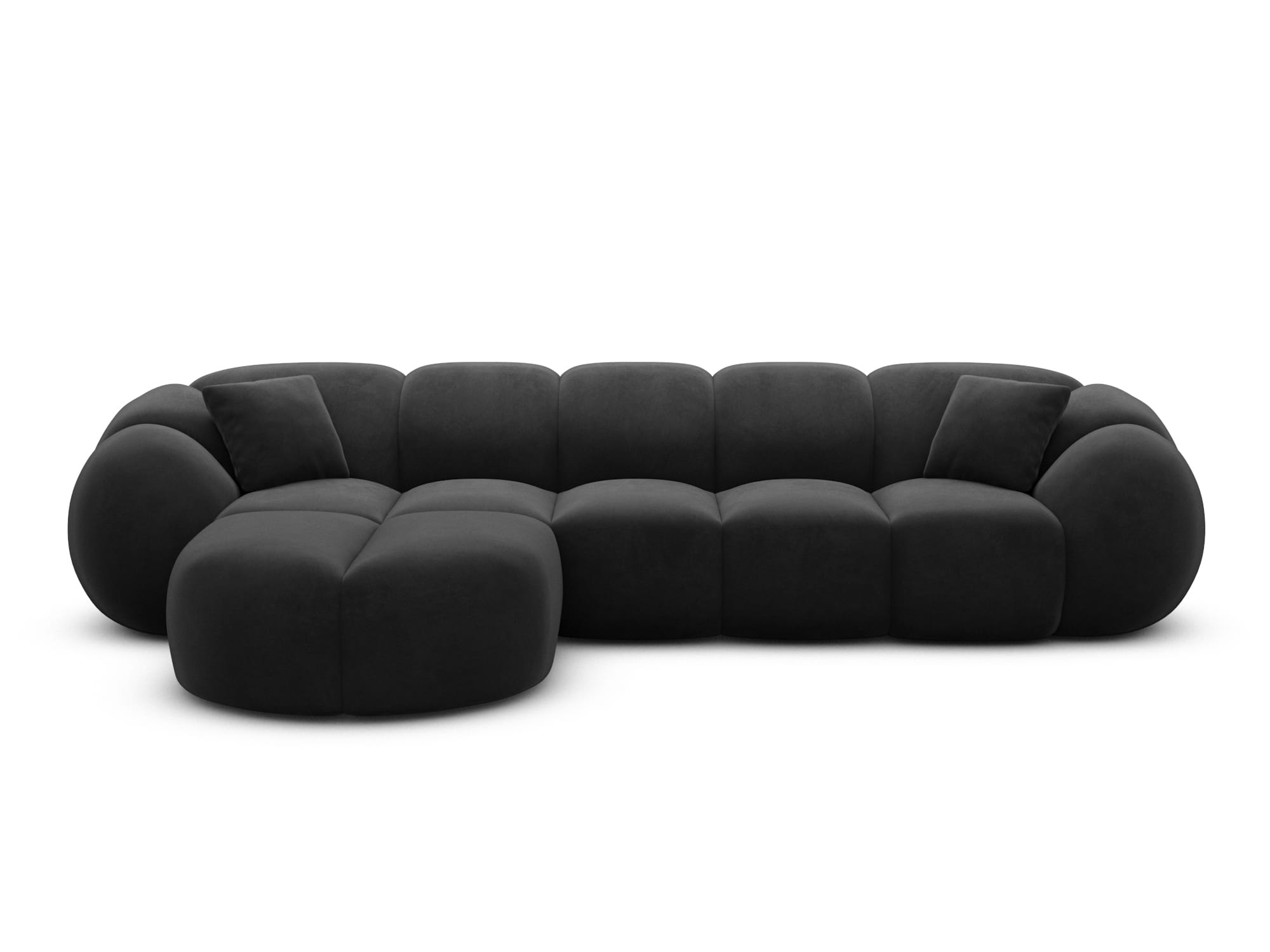 Polster Ecksofa Valderosa L Form kurz Schwarz
