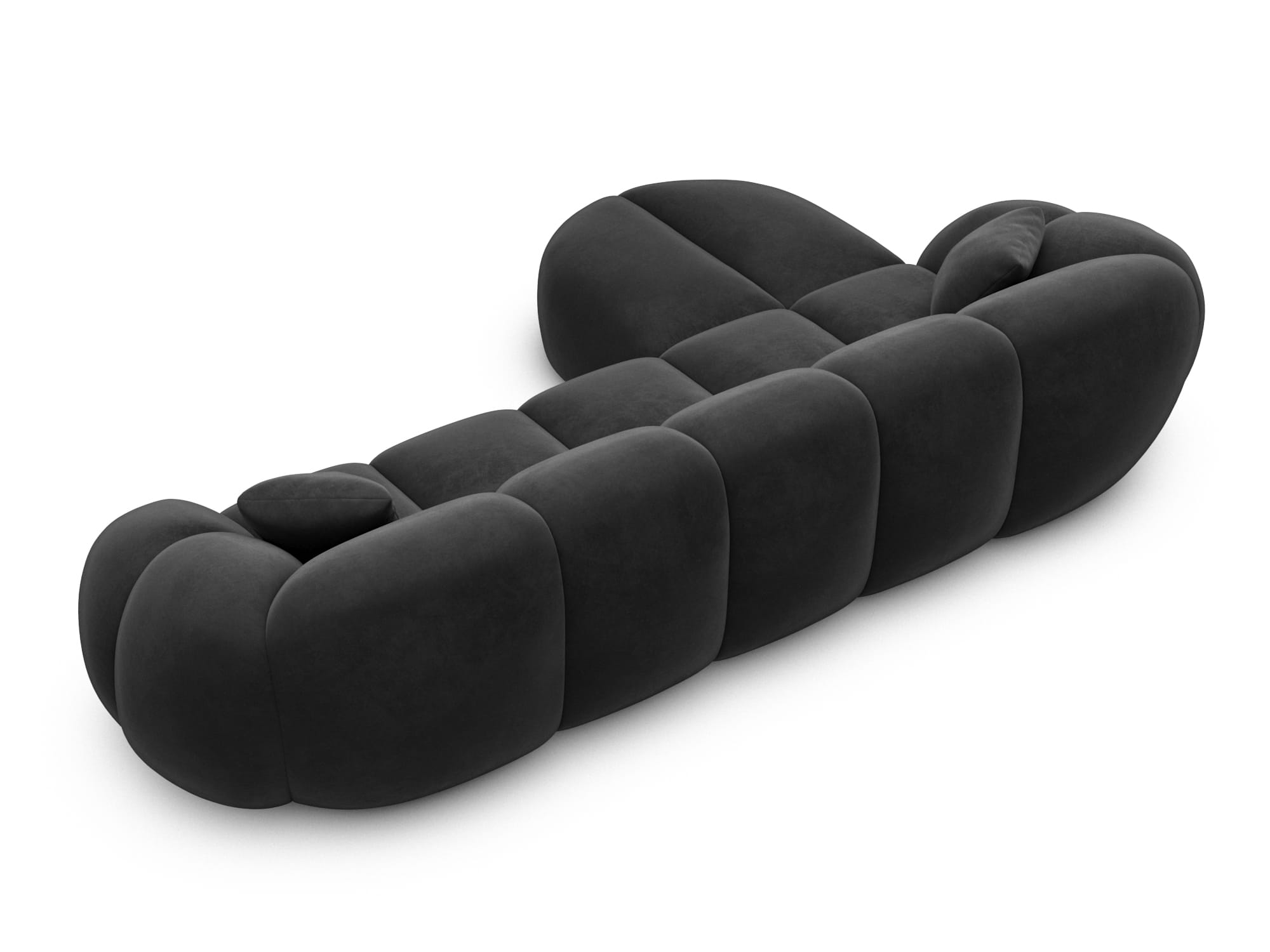 Polster Ecksofa Valderosa L Form kurz Schwarz