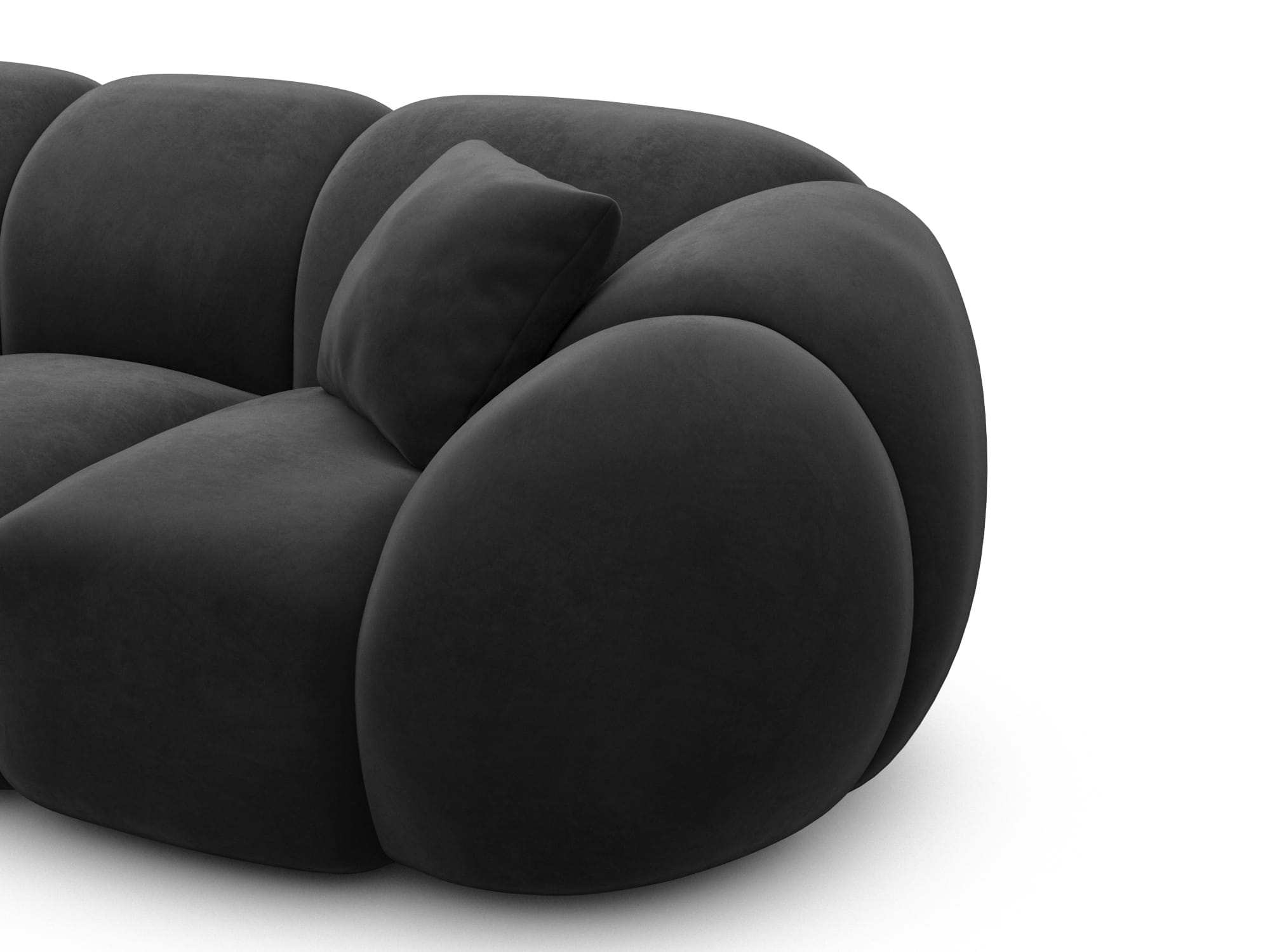 Polster Ecksofa Valderosa L Form kurz Schwarz