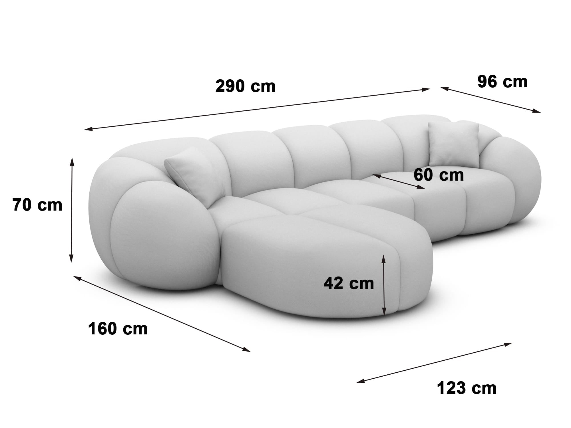 Polster Ecksofa Valderosa L Form kurz Schwarz