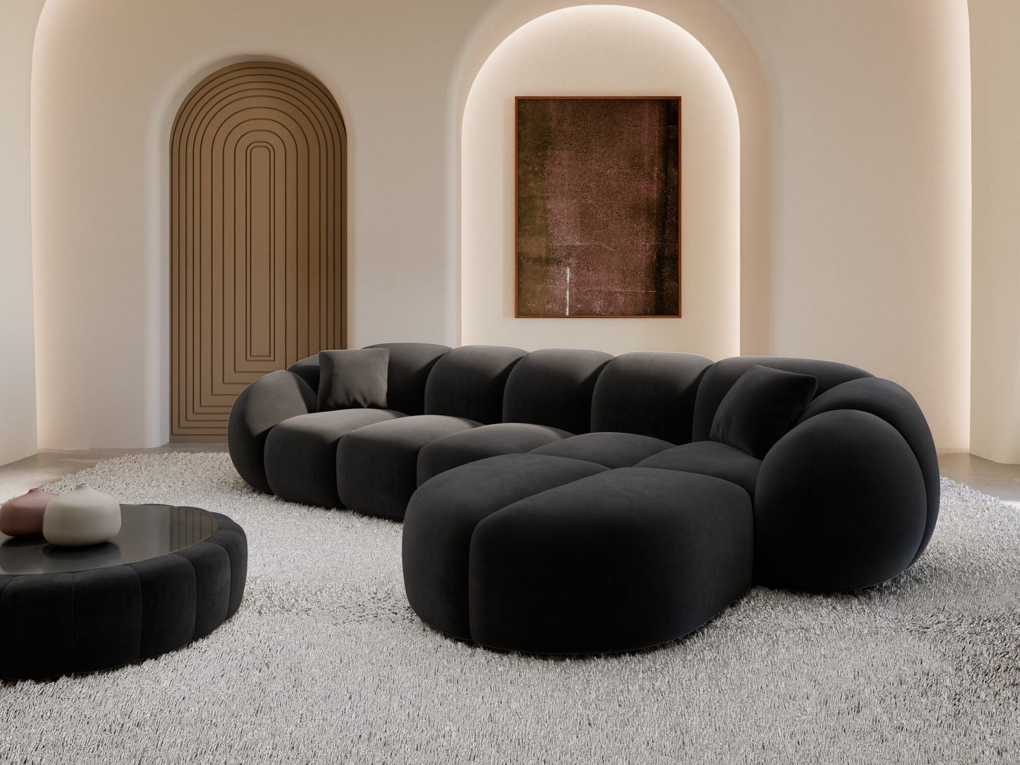 Polster Ecksofa Valderosa L Form kurz