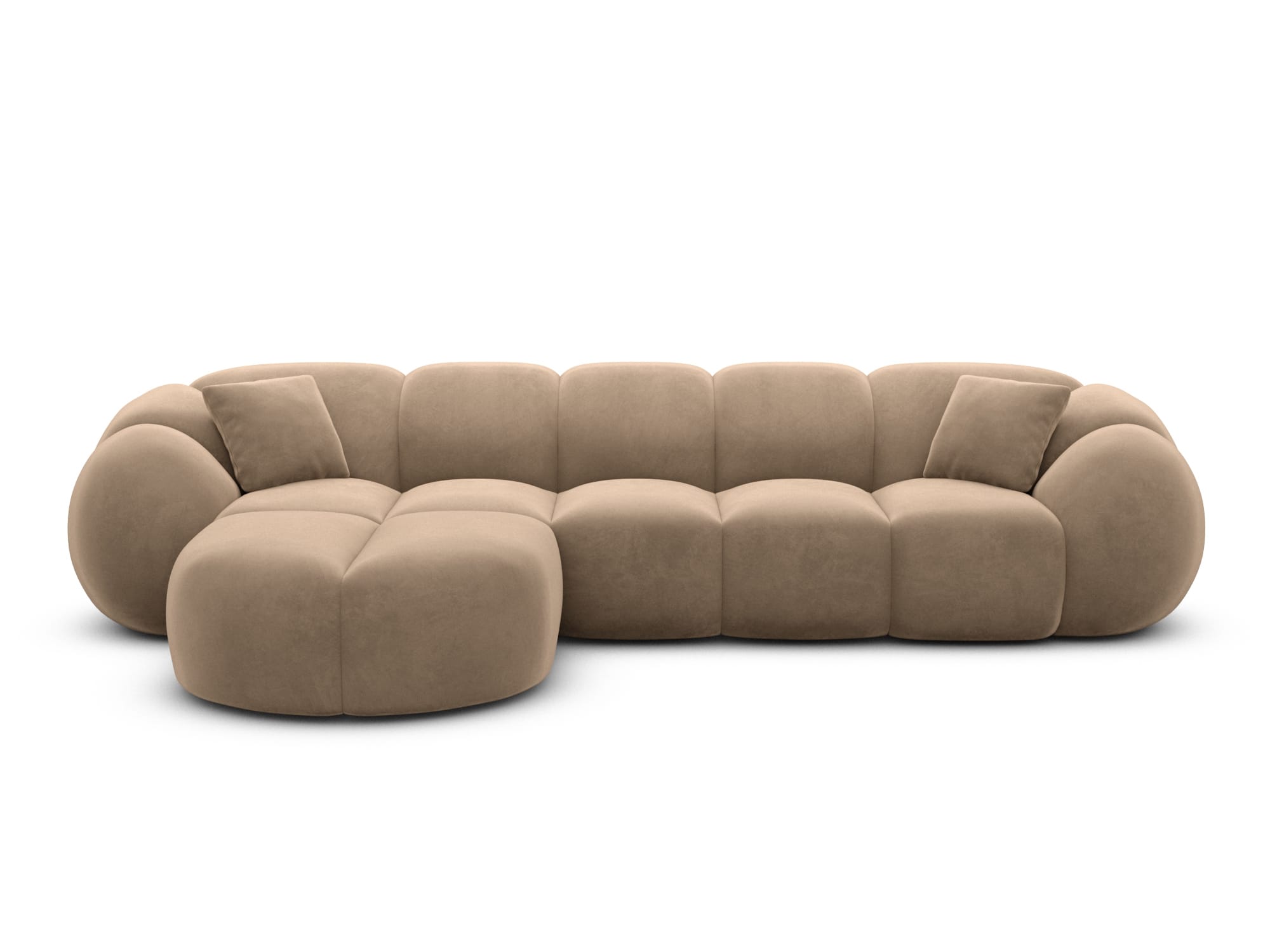 Polster Ecksofa Valderosa L Form kurz Braun
