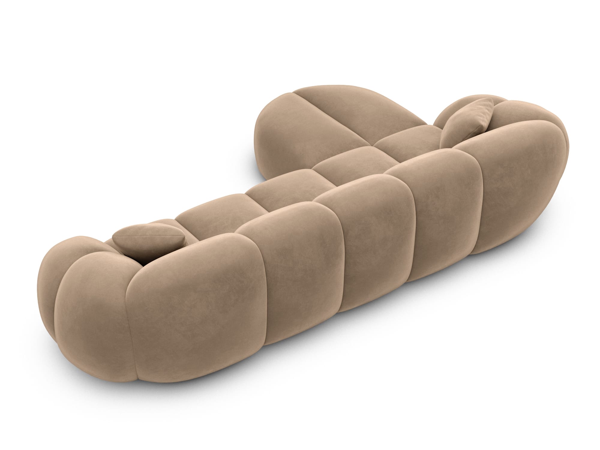 Polster Ecksofa Valderosa L Form kurz Braun