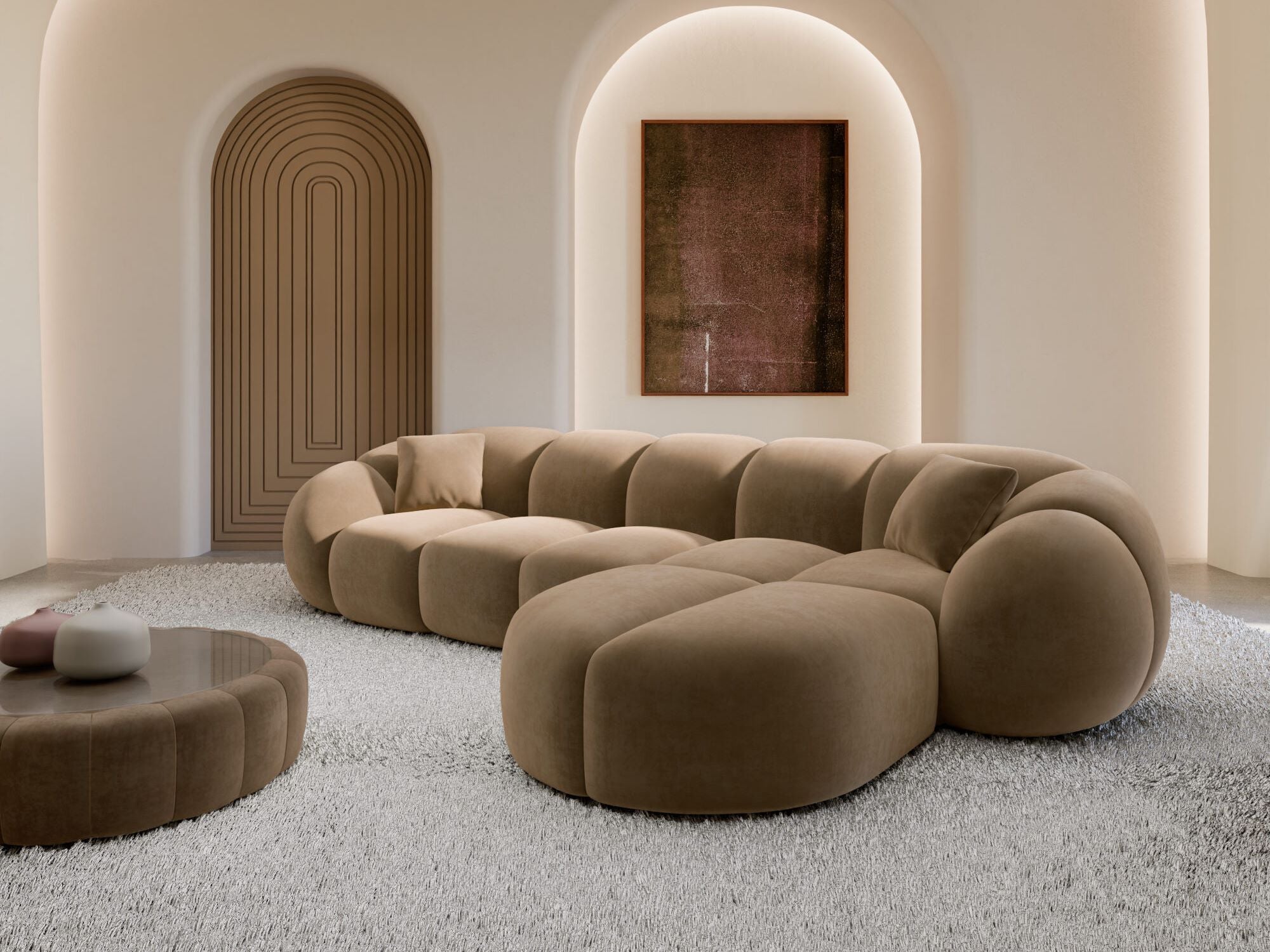 Polster Ecksofa Valderosa L Form kurz