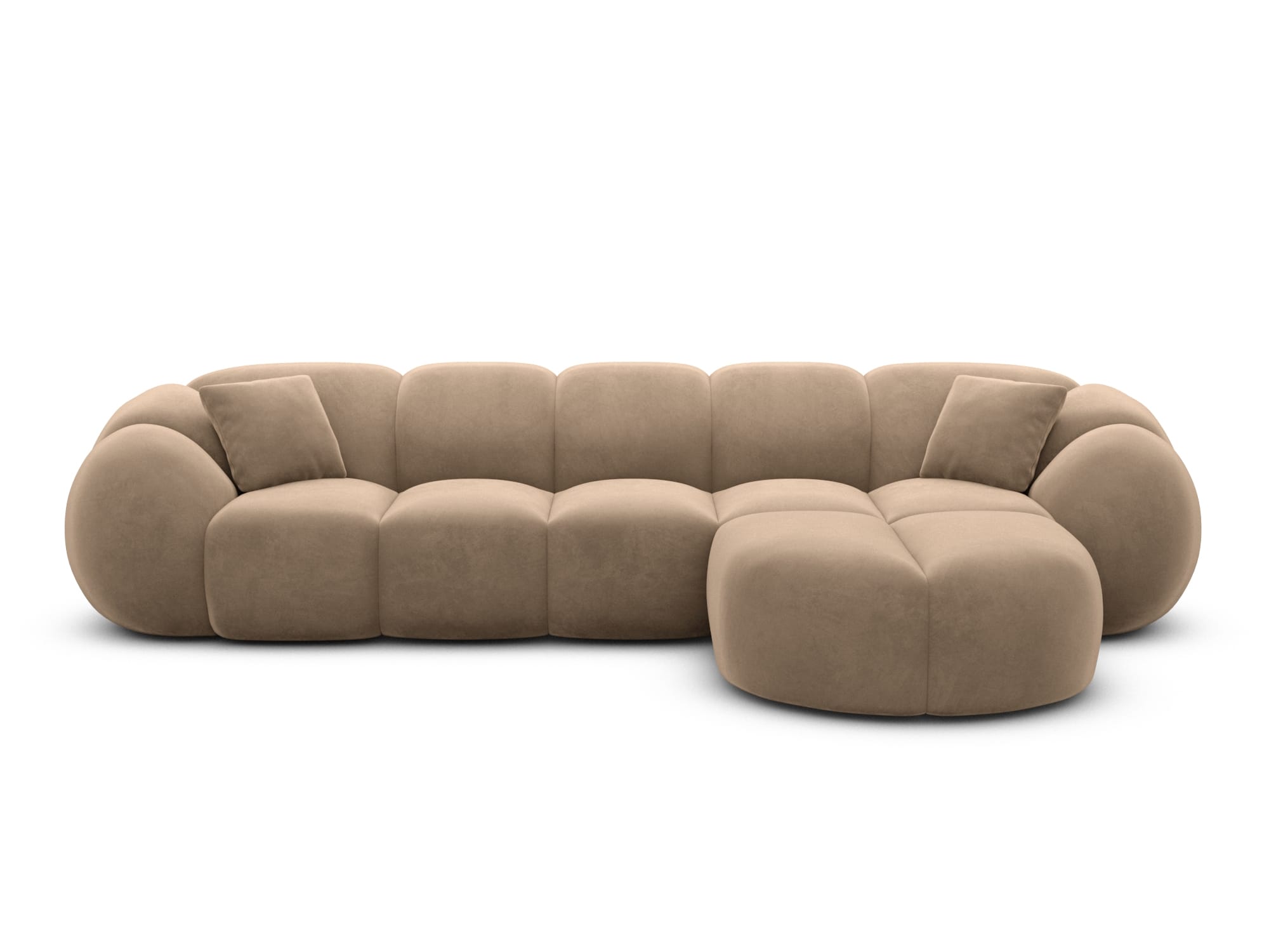 Polster Ecksofa Valderosa L Form kurz Braun