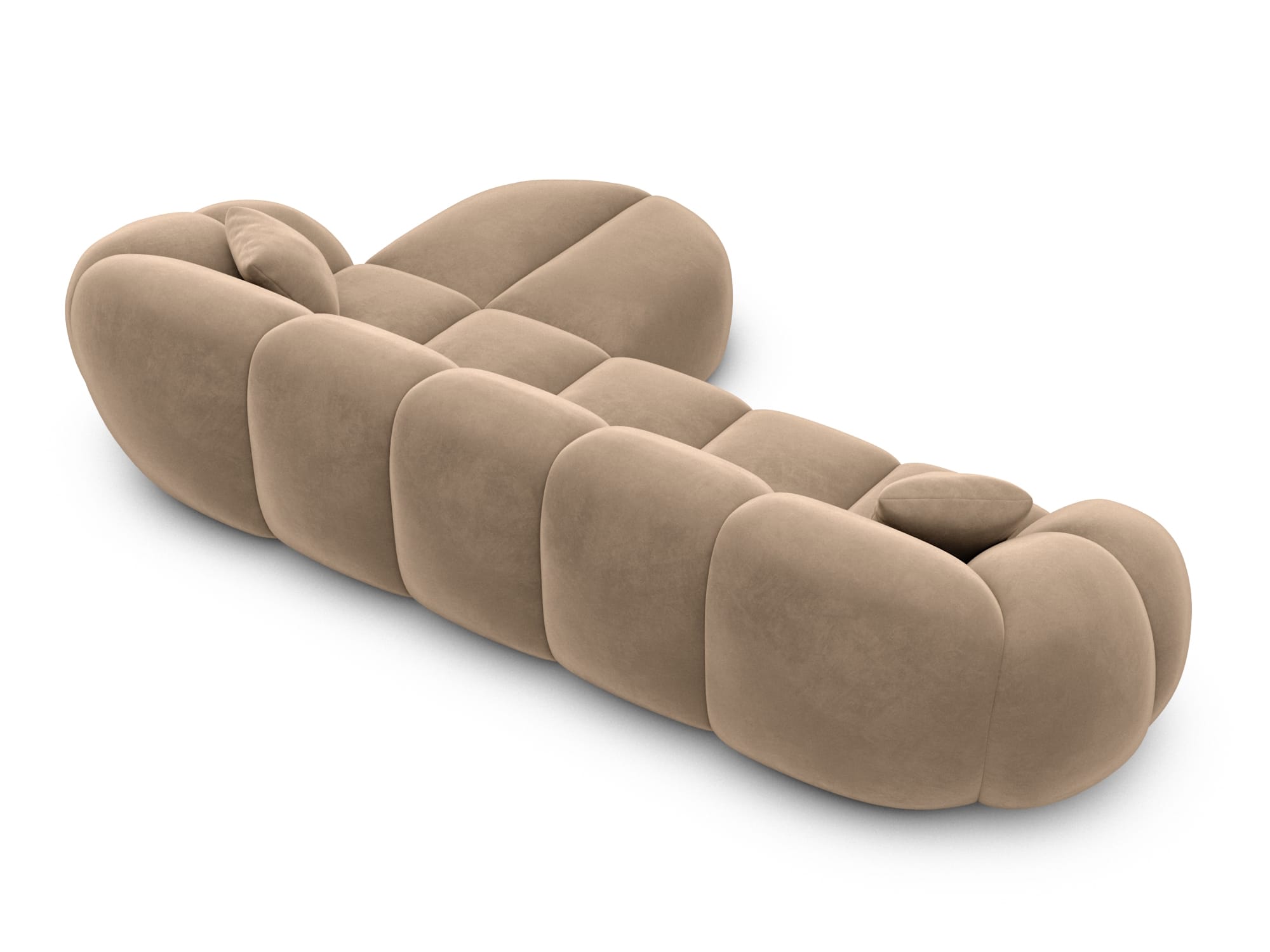 Polster Ecksofa Valderosa L Form kurz Braun