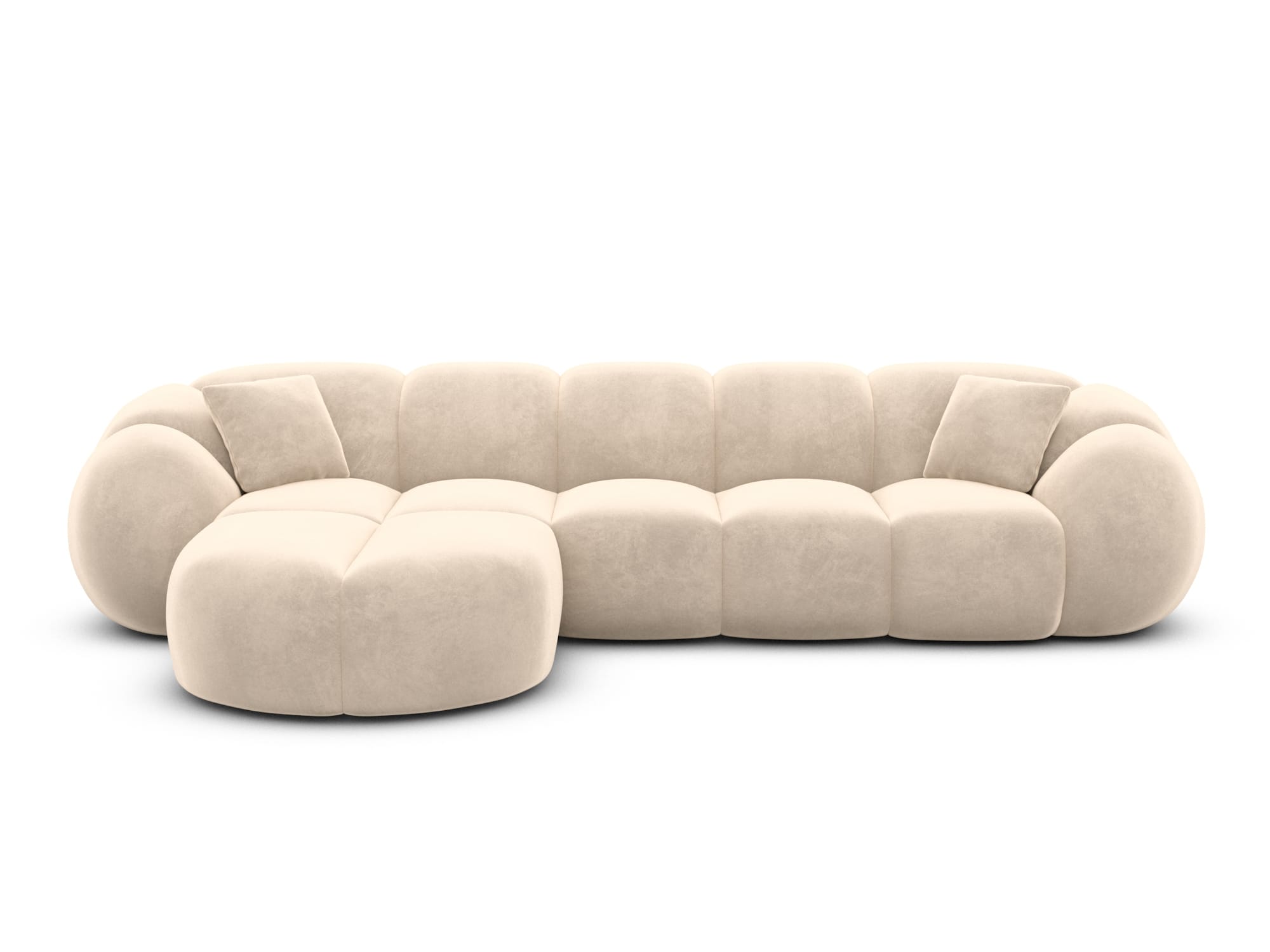 Polster Ecksofa Valderosa L Form kurz Creme