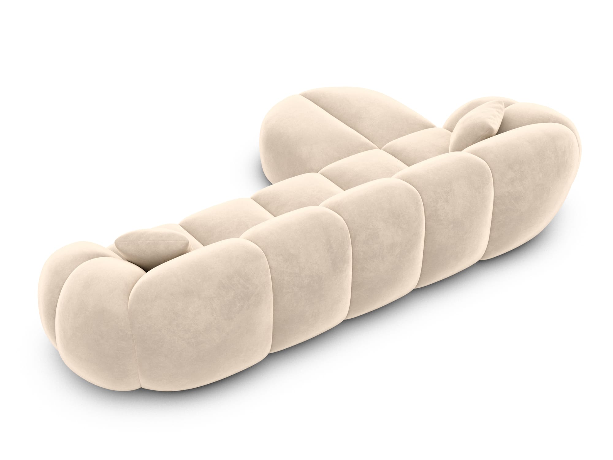 Polster Ecksofa Valderosa L Form kurz Creme