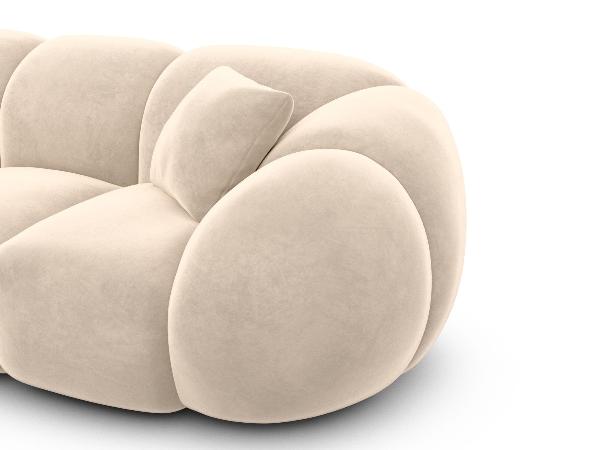 Polster Ecksofa Valderosa L Form kurz Creme