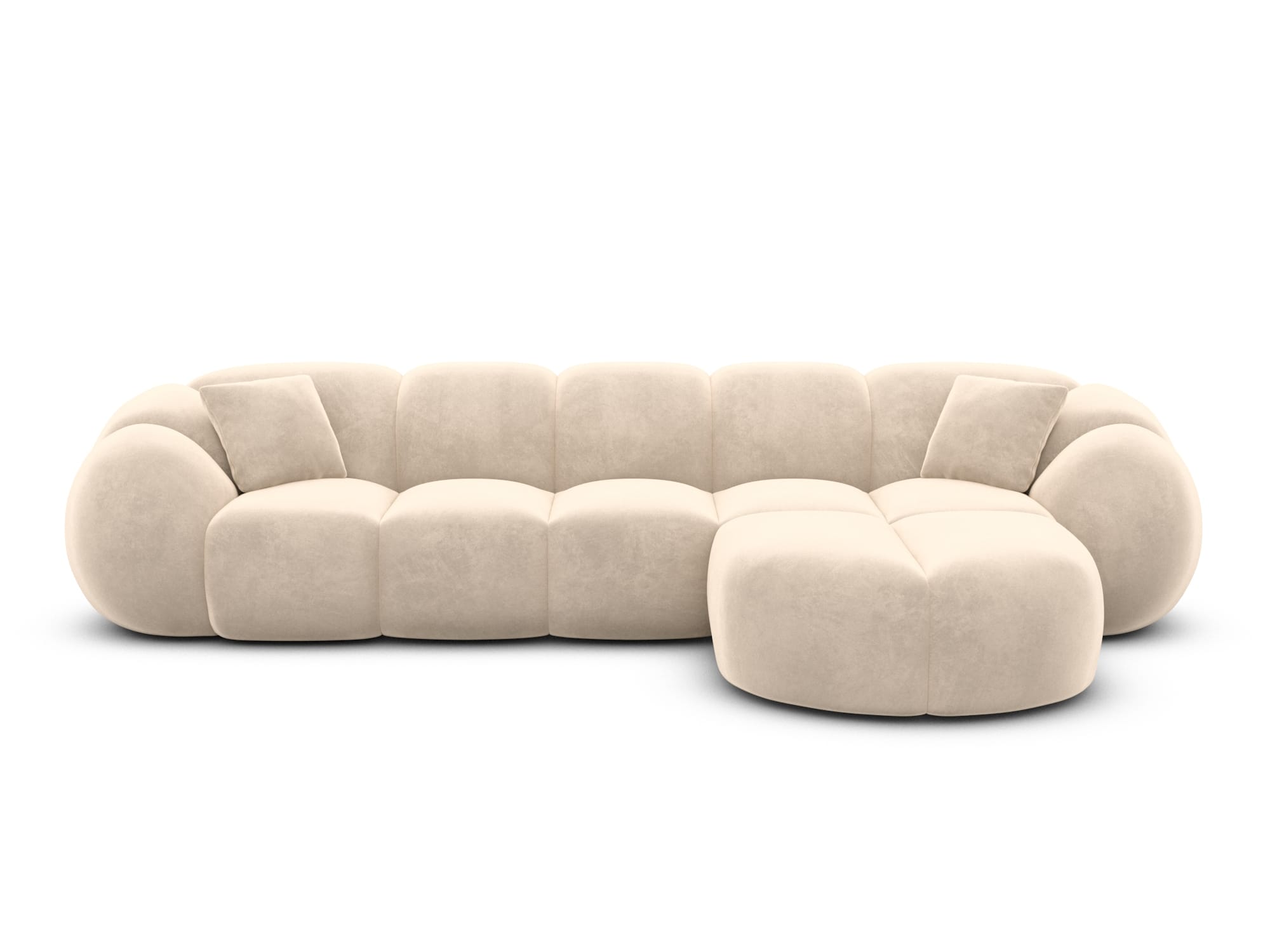 Polster Ecksofa Valderosa L Form kurz Creme