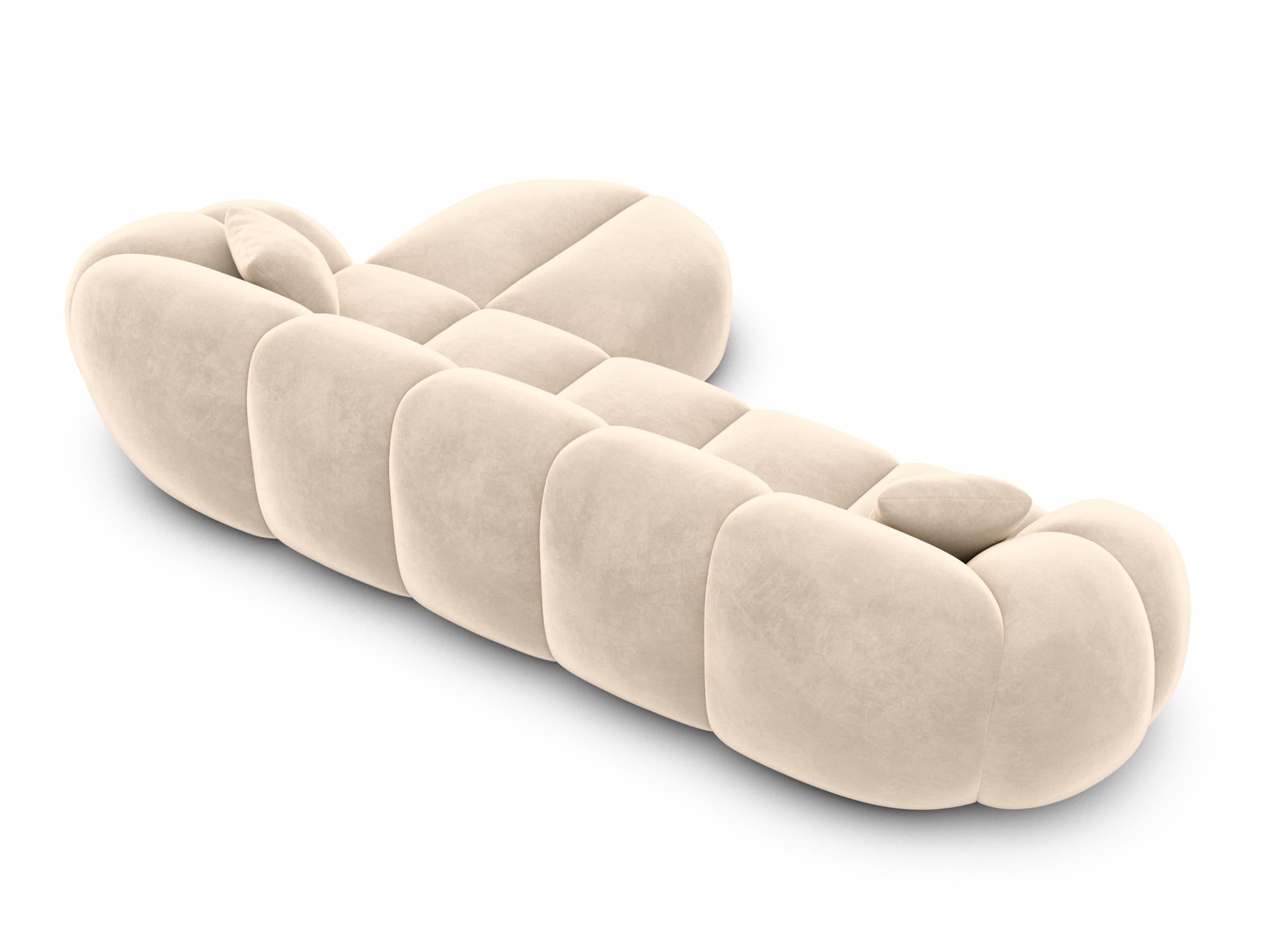 Polster Ecksofa Valderosa L Form kurz Creme