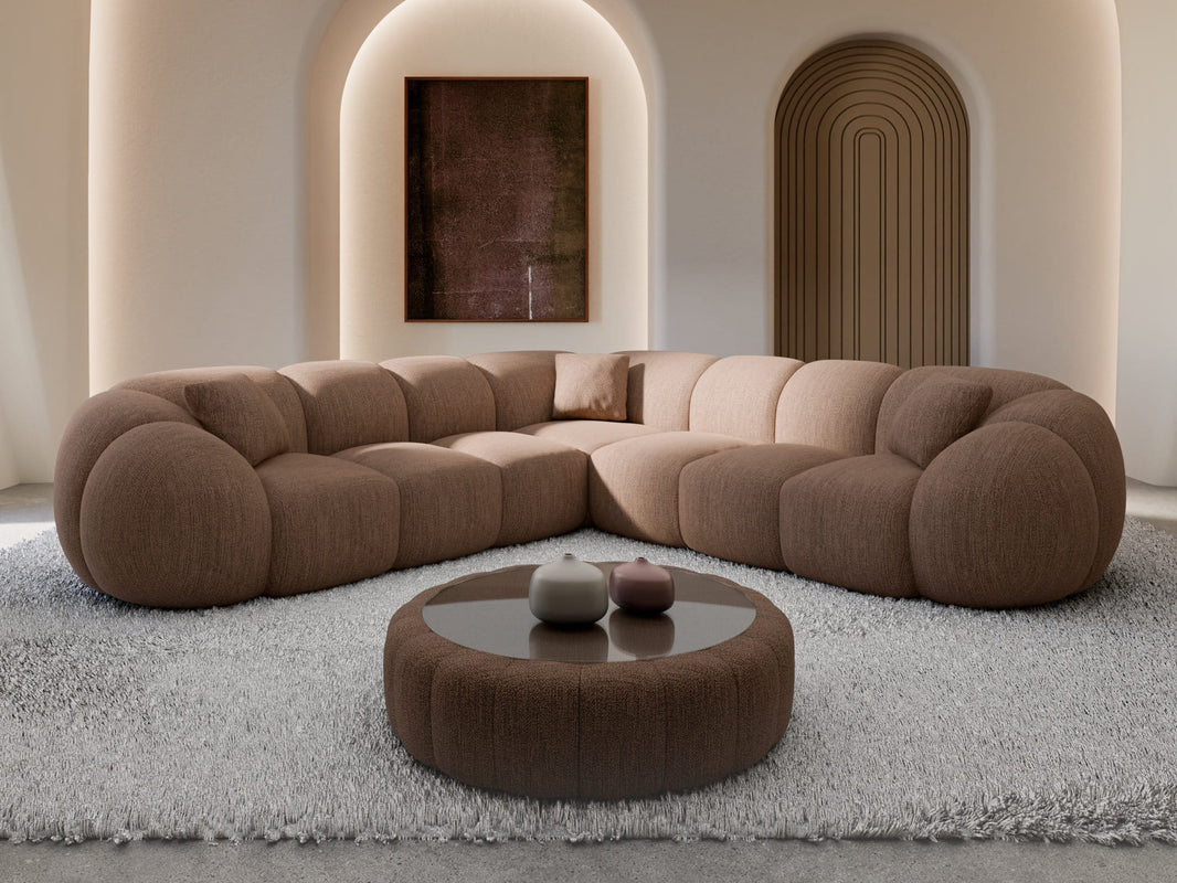 Couch Valderosa L-Form in Stoff