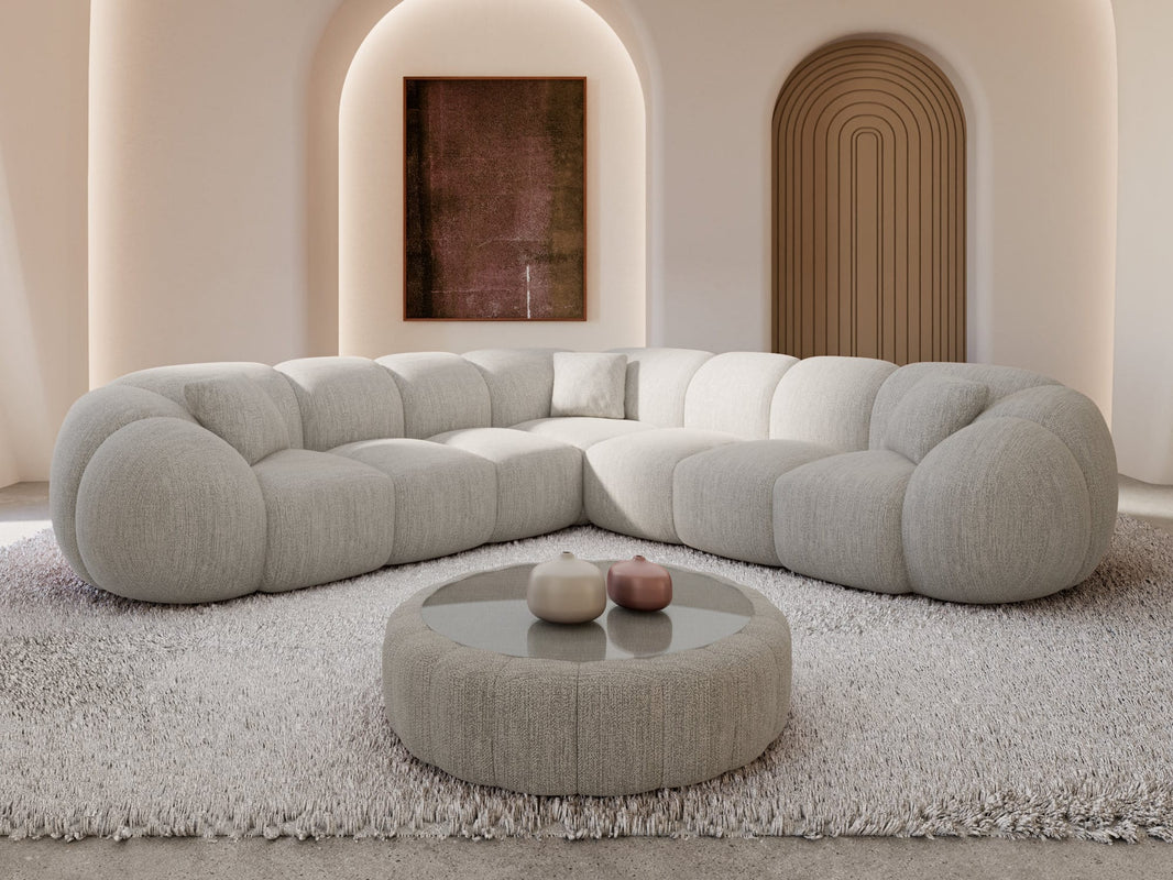 Couch Valderosa L-Form in Stoff