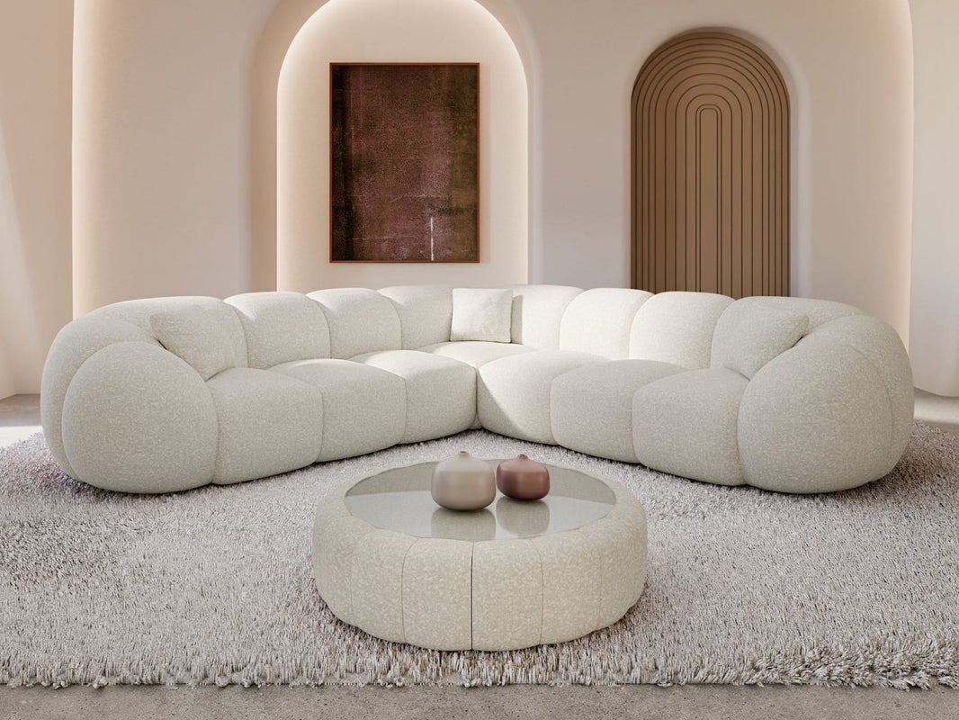 Couch Valderosa L-Form in Stoff