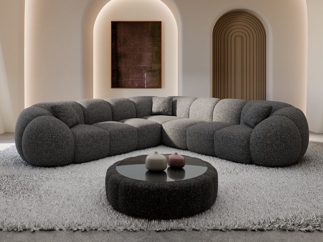 Couch Valderosa L-Form in Stoff