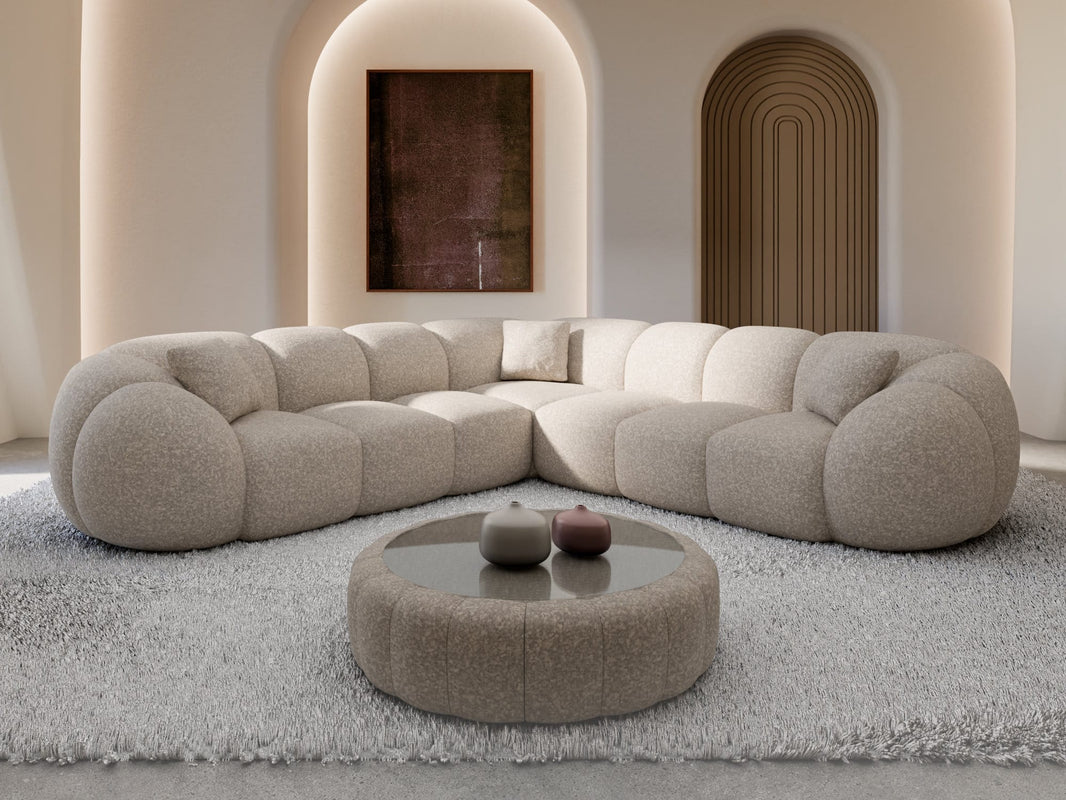 Couch Valderosa L-Form in Stoff