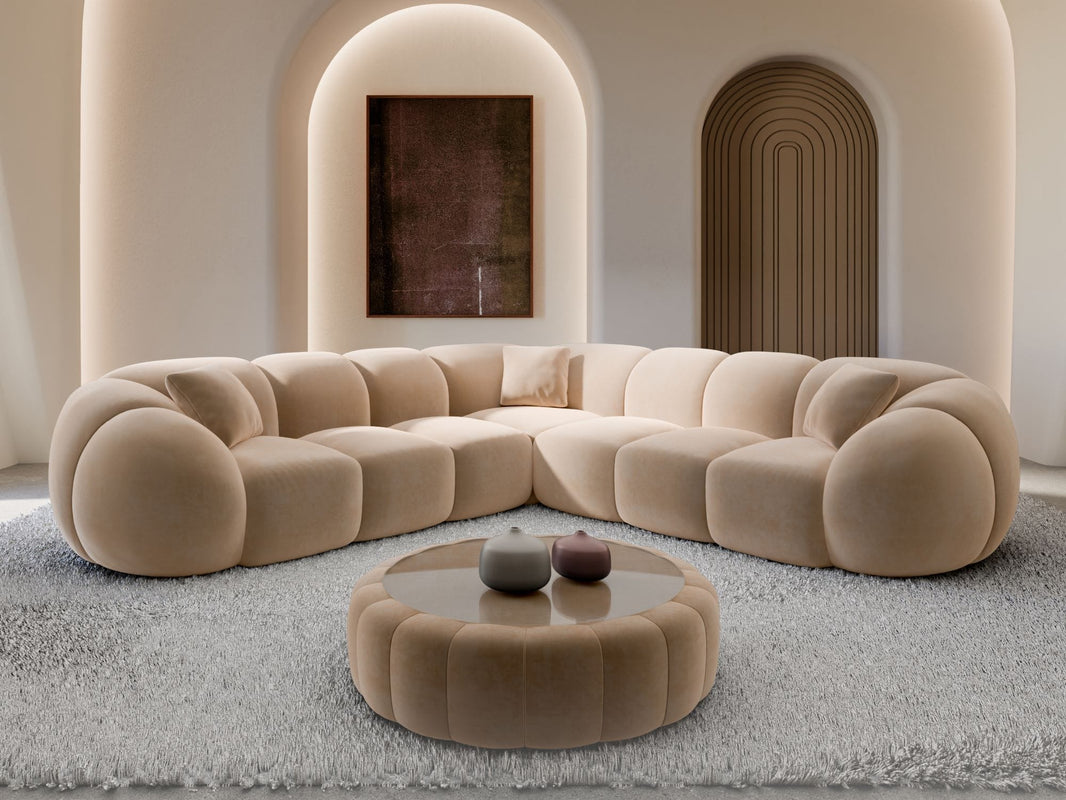 Couch Valderosa L-Form in Stoff