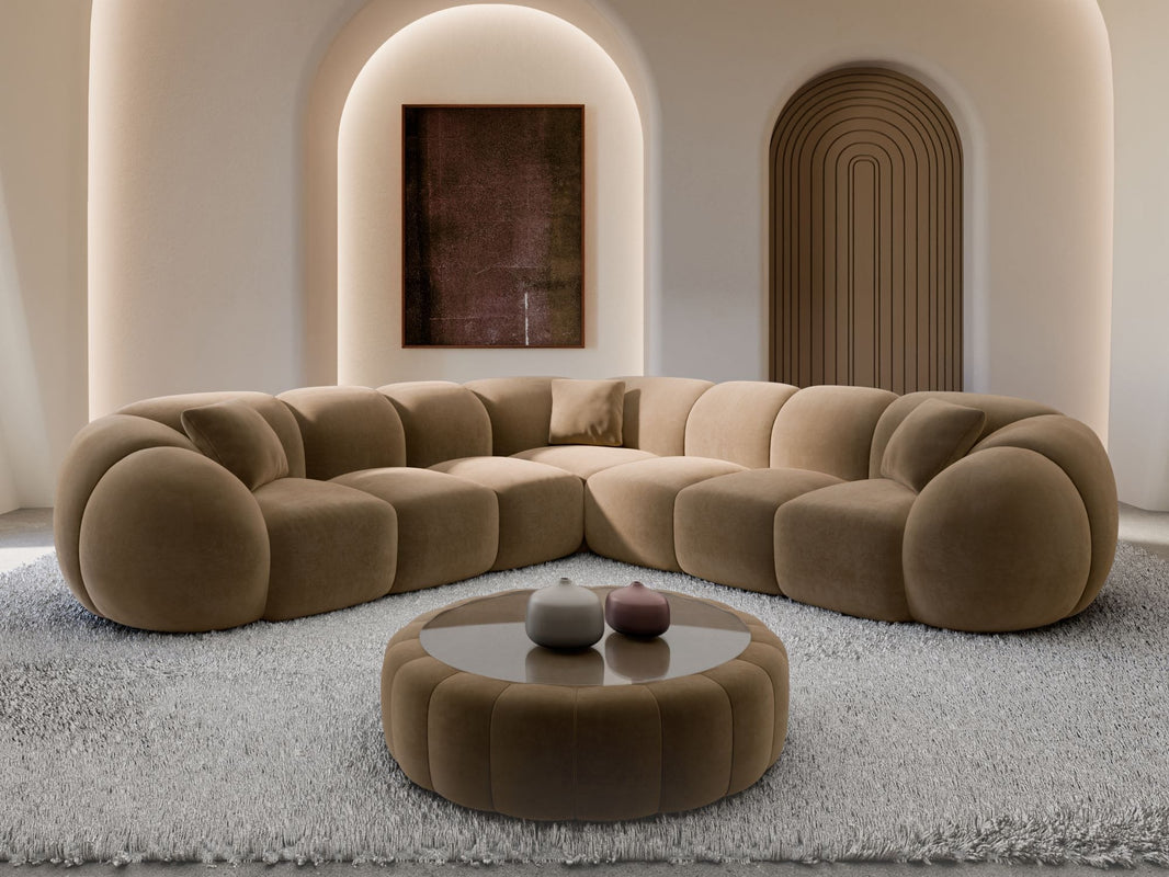 Couch Valderosa L-Form in Stoff