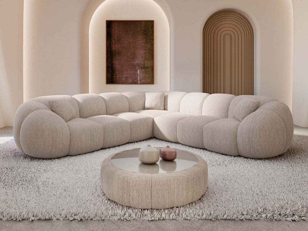 Couch Valderosa L-Form in Stoff