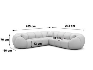Couch Valderosa L-Form in Stoff Beige