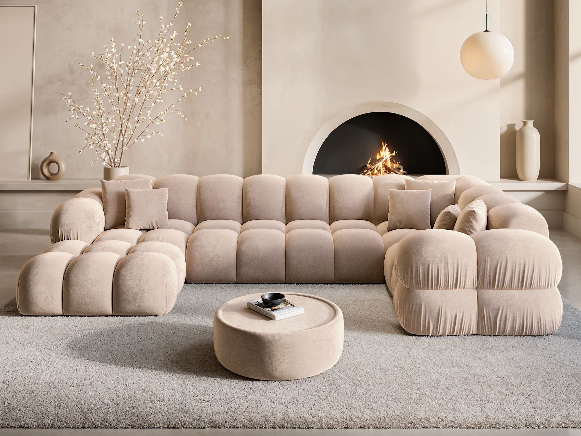 Polster Wohnlandschaft Monteverde XL U-Form Beige