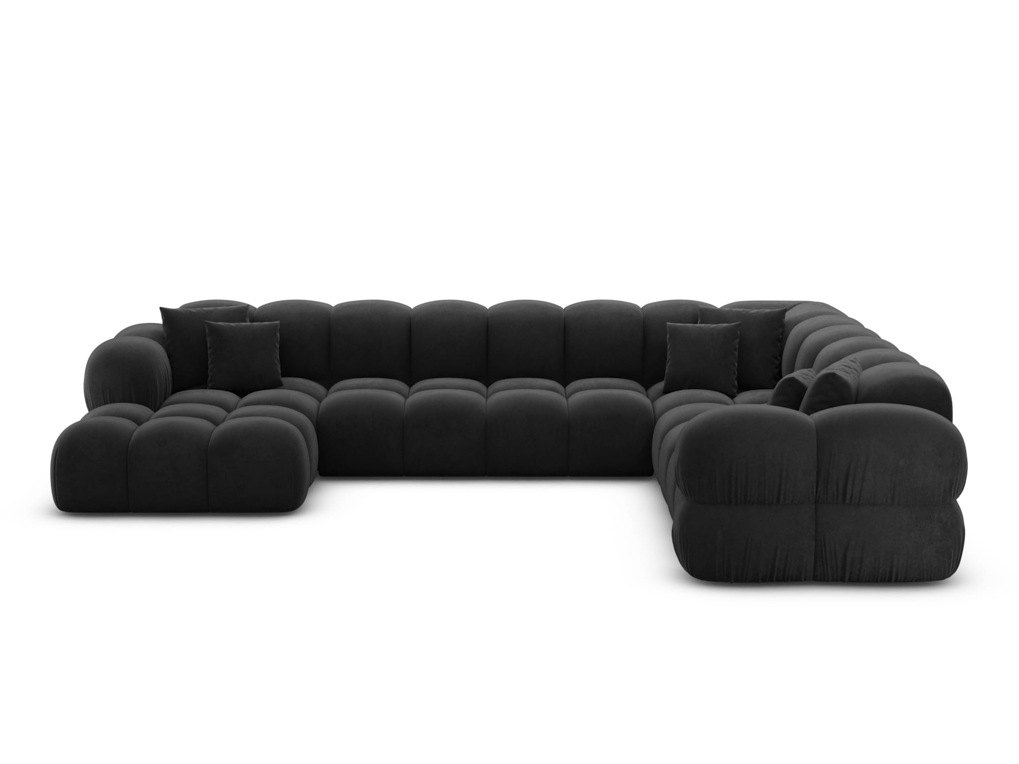 Polster Wohnlandschaft Monteverde XXL U-Form Schwarz