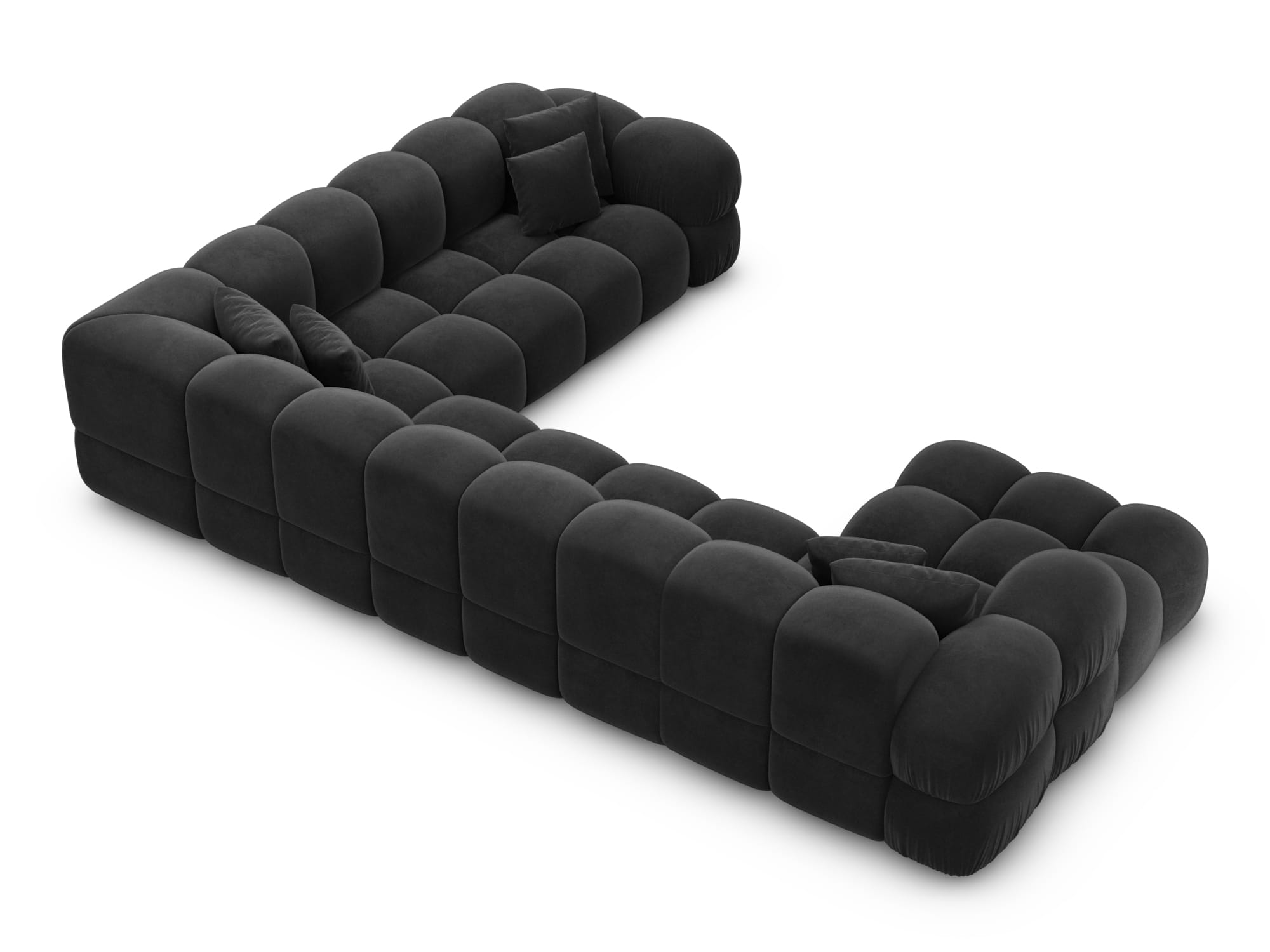 Polster Wohnlandschaft Monteverde XXL U-Form Schwarz