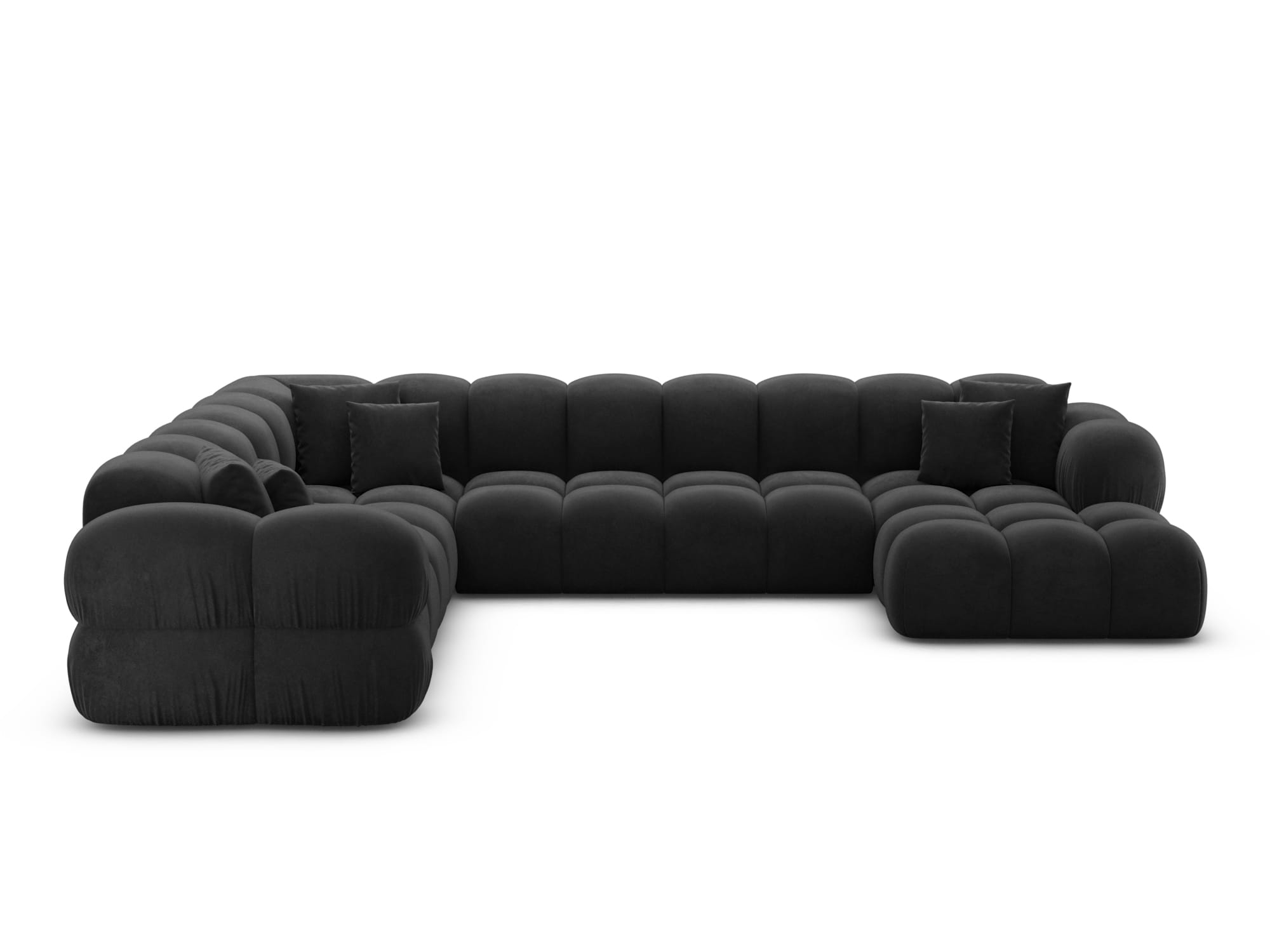 Polster Wohnlandschaft Monteverde XXL U-Form Schwarz
