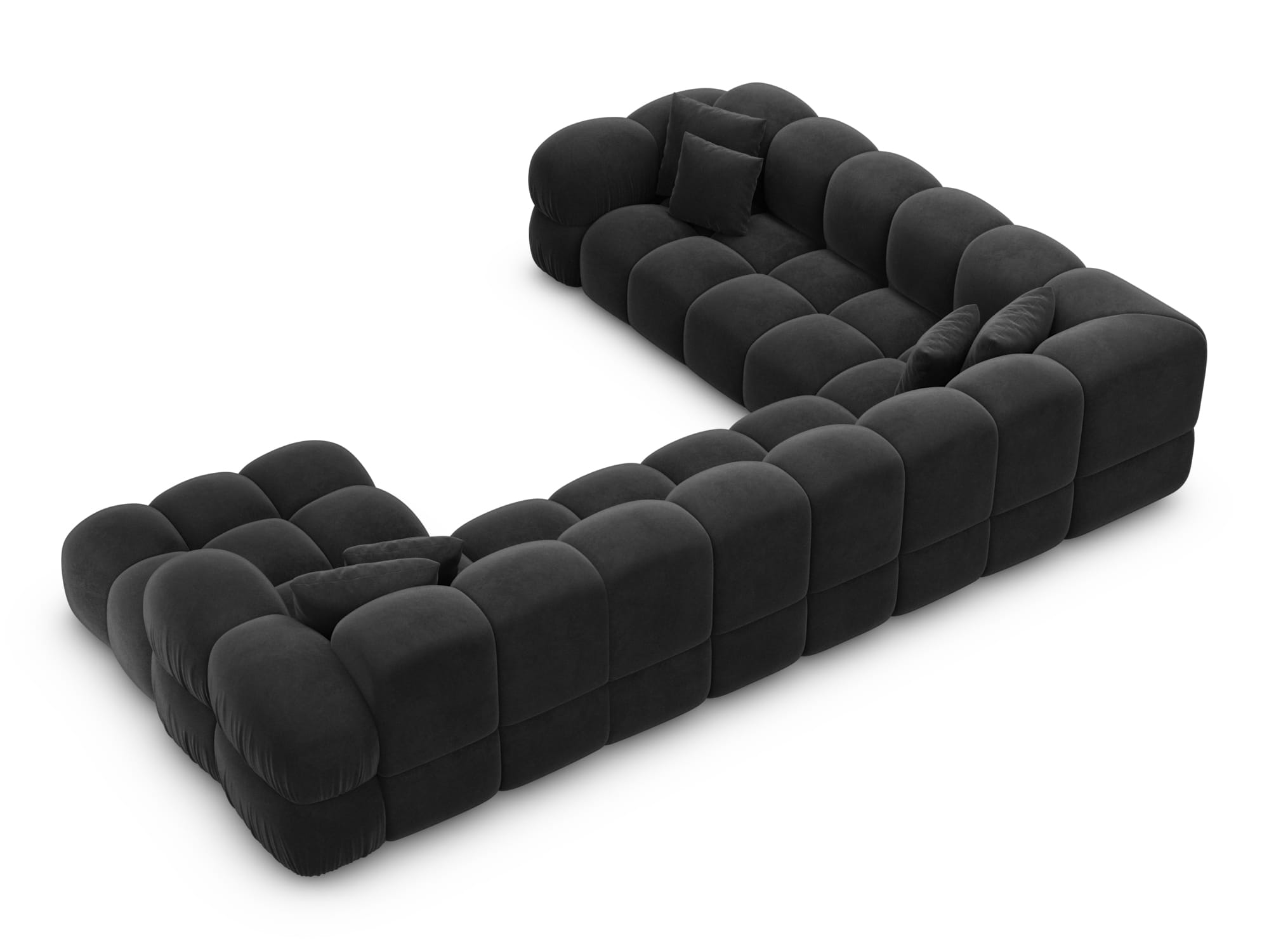 Polster Wohnlandschaft Monteverde XXL U-Form Schwarz