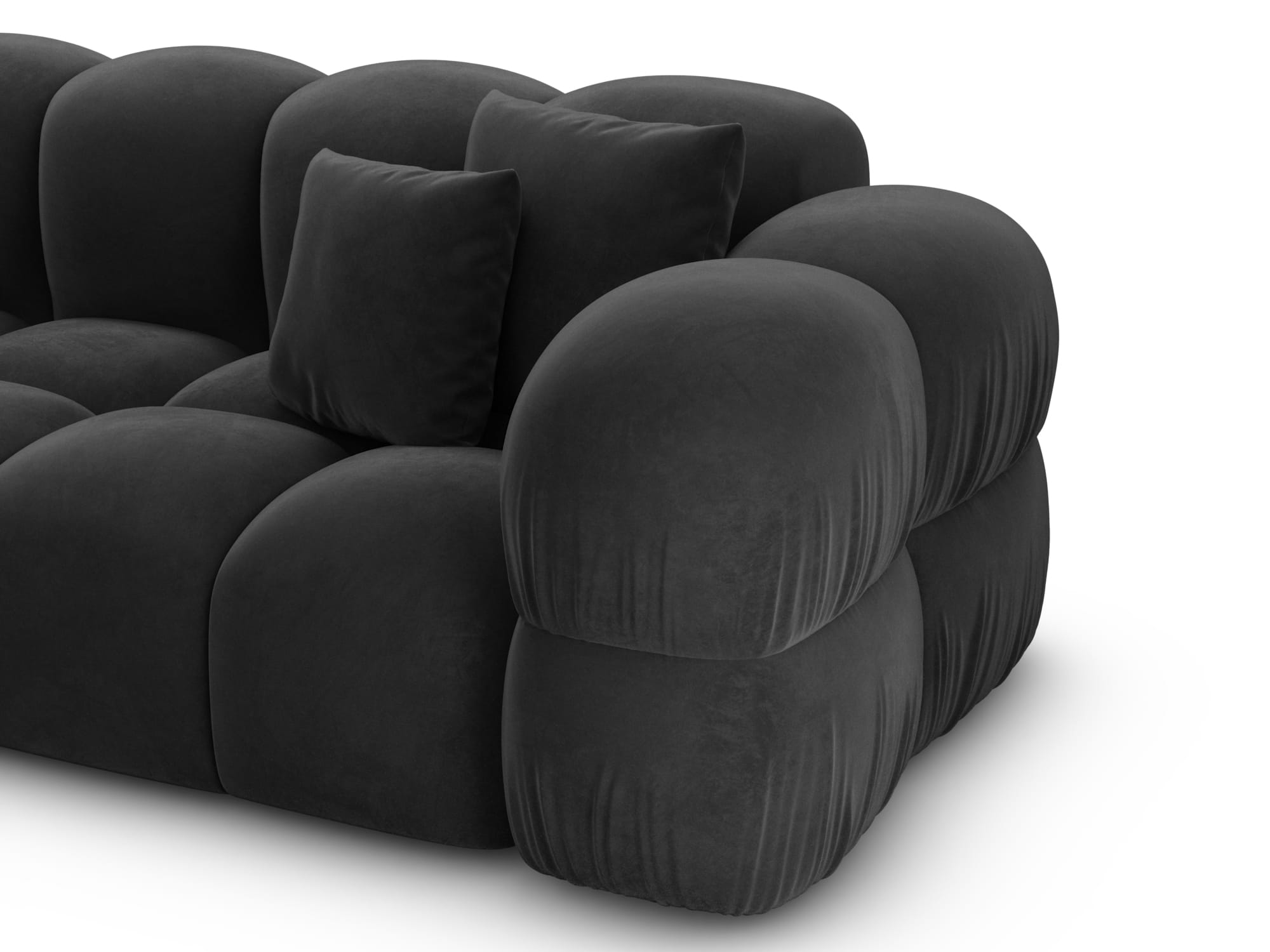 Polster Wohnlandschaft Monteverde XXL U-Form Schwarz