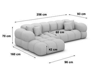 Stoff Ecksofa Monteverde L-Form Dunkelblau