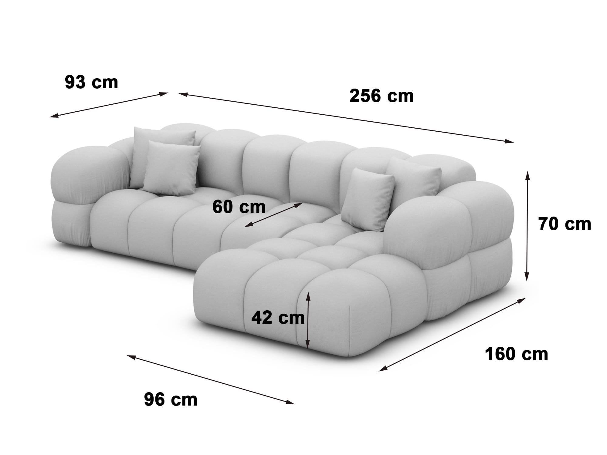 Stoff Ecksofa Monteverde L Form beige
