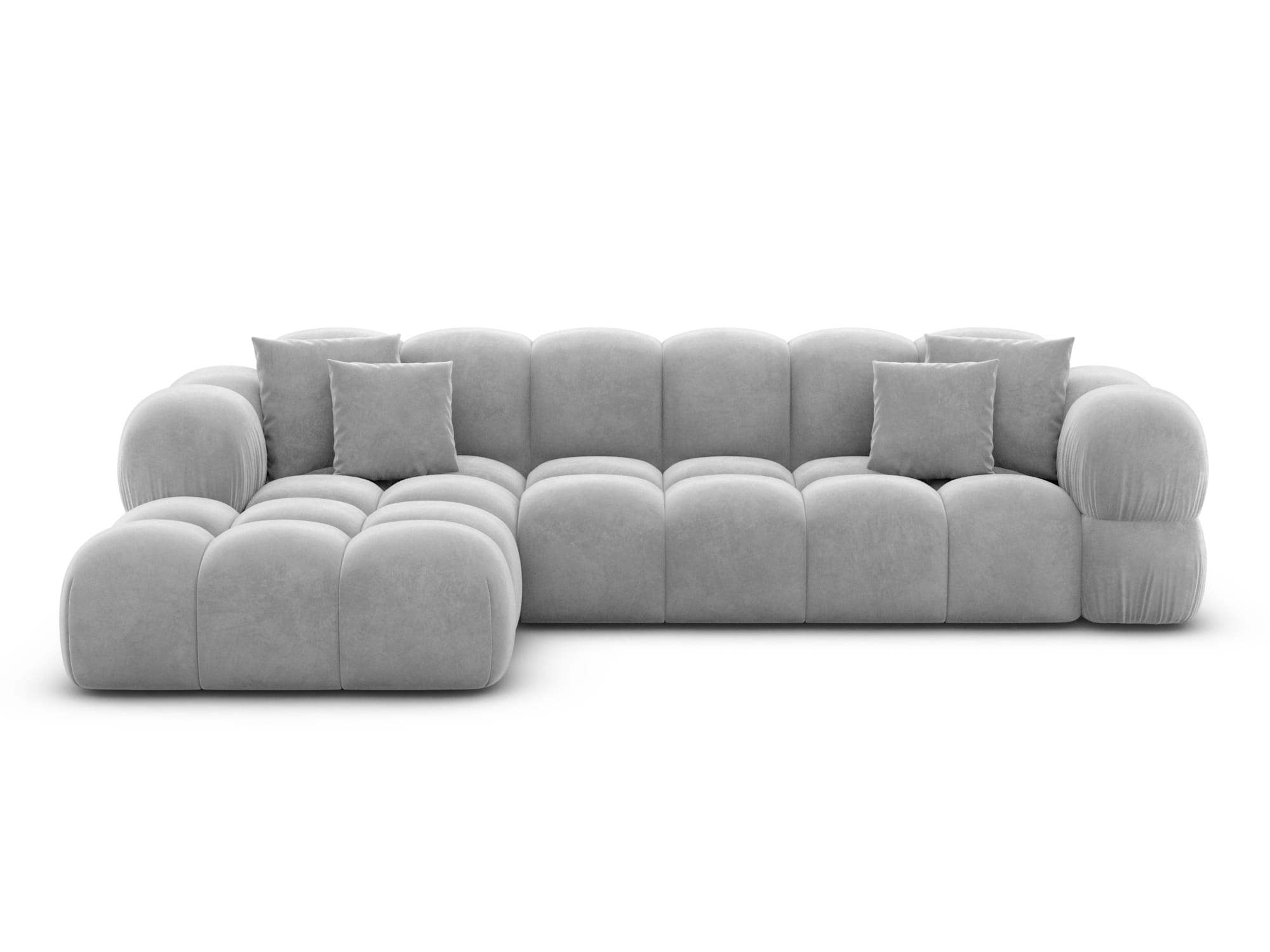 Stoff Ecksofa Monteverde L Form hellgrau