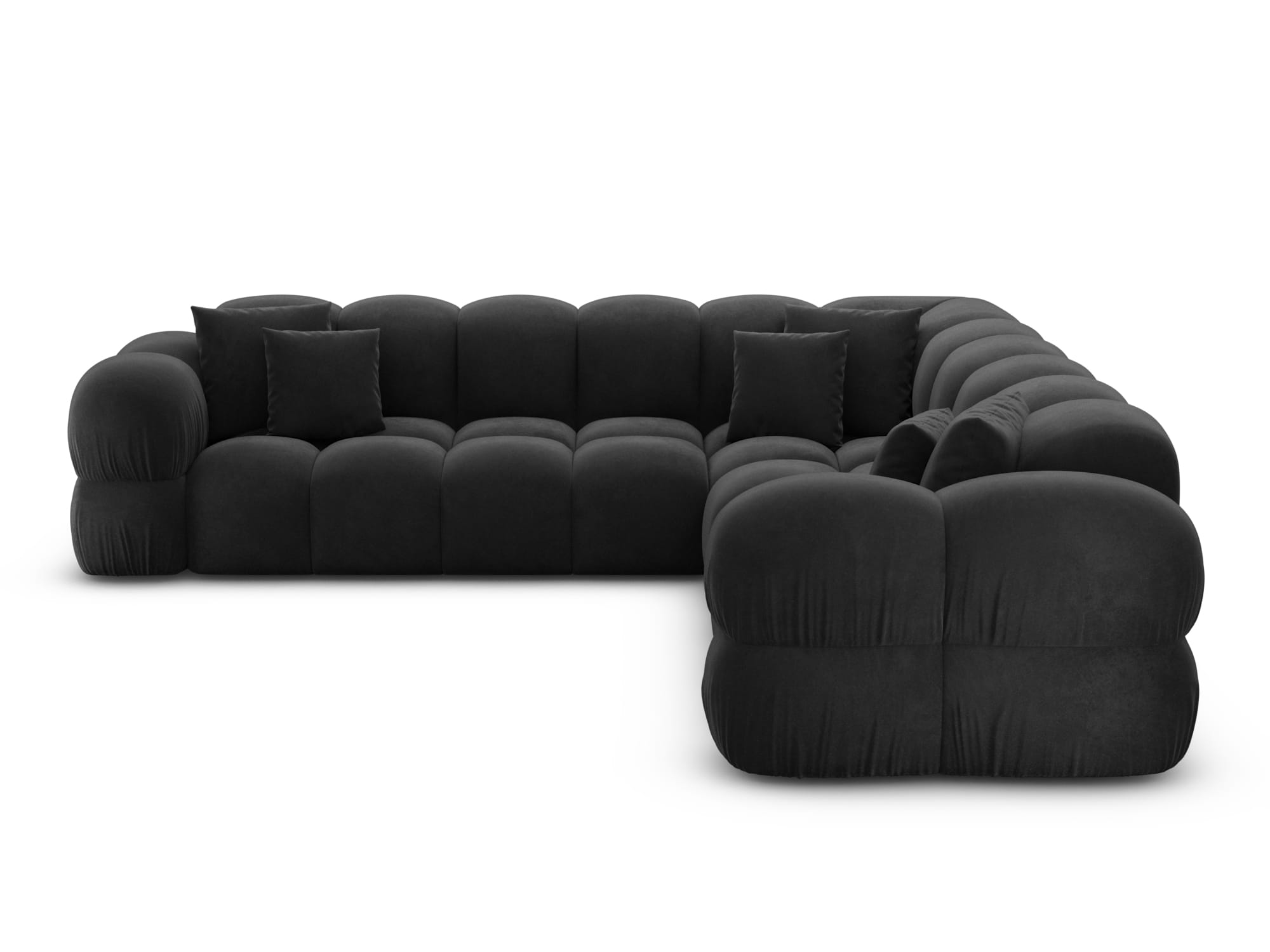Polster Ecksofa Monteverde L Form Schwarz