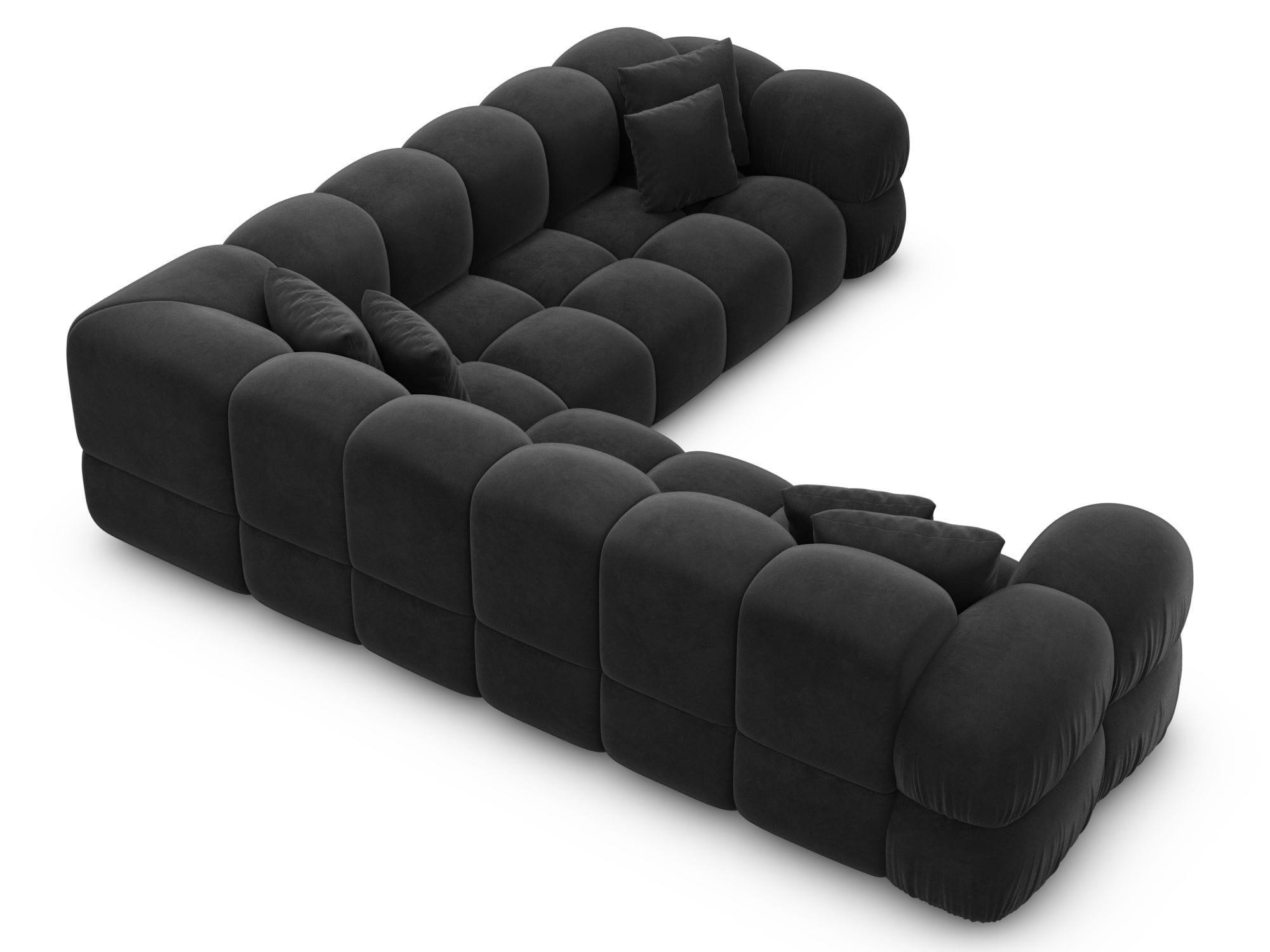 Polster Ecksofa Monteverde L Form Schwarz