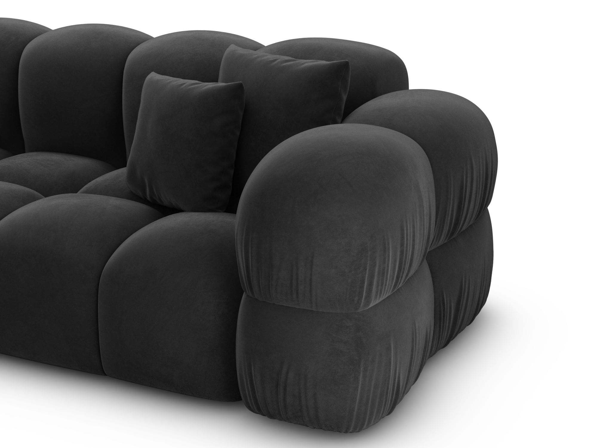 Polster Ecksofa Monteverde L Form Schwarz