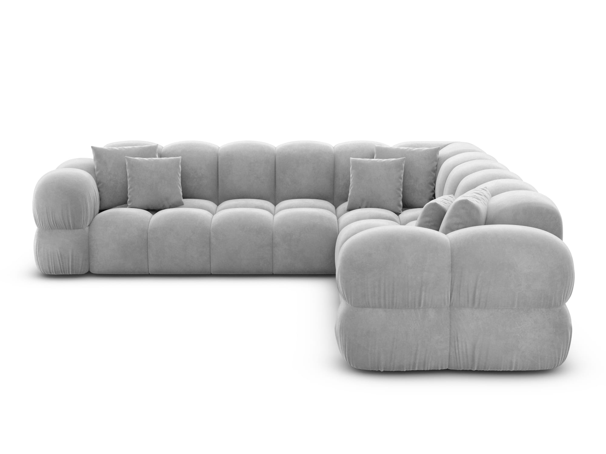 Polster Ecksofa Monteverde L Form Hellgrau