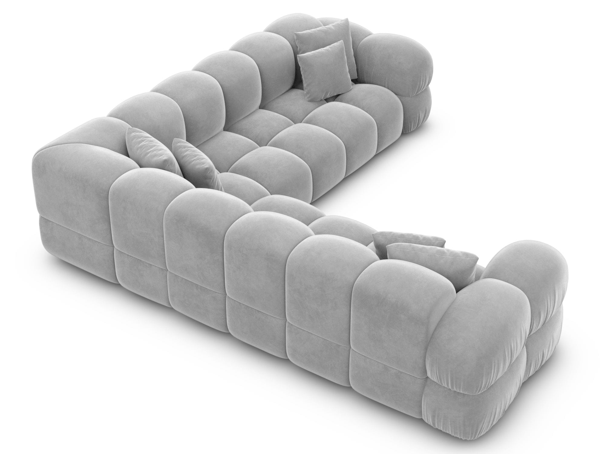 Polster Ecksofa Monteverde L Form Hellgrau