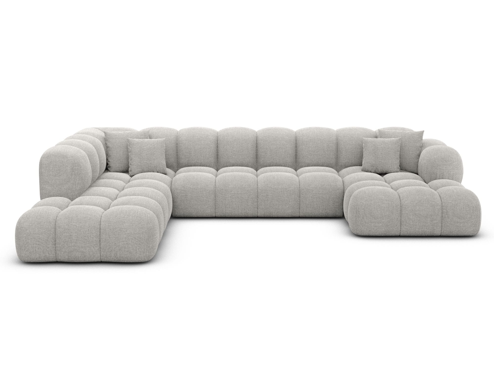 Wohnlandschaft Monteverde Lounge U-Form in Stoff Hellgrau