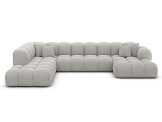 Wohnlandschaft Monteverde Lounge U-Form in Stoff Hellgrau