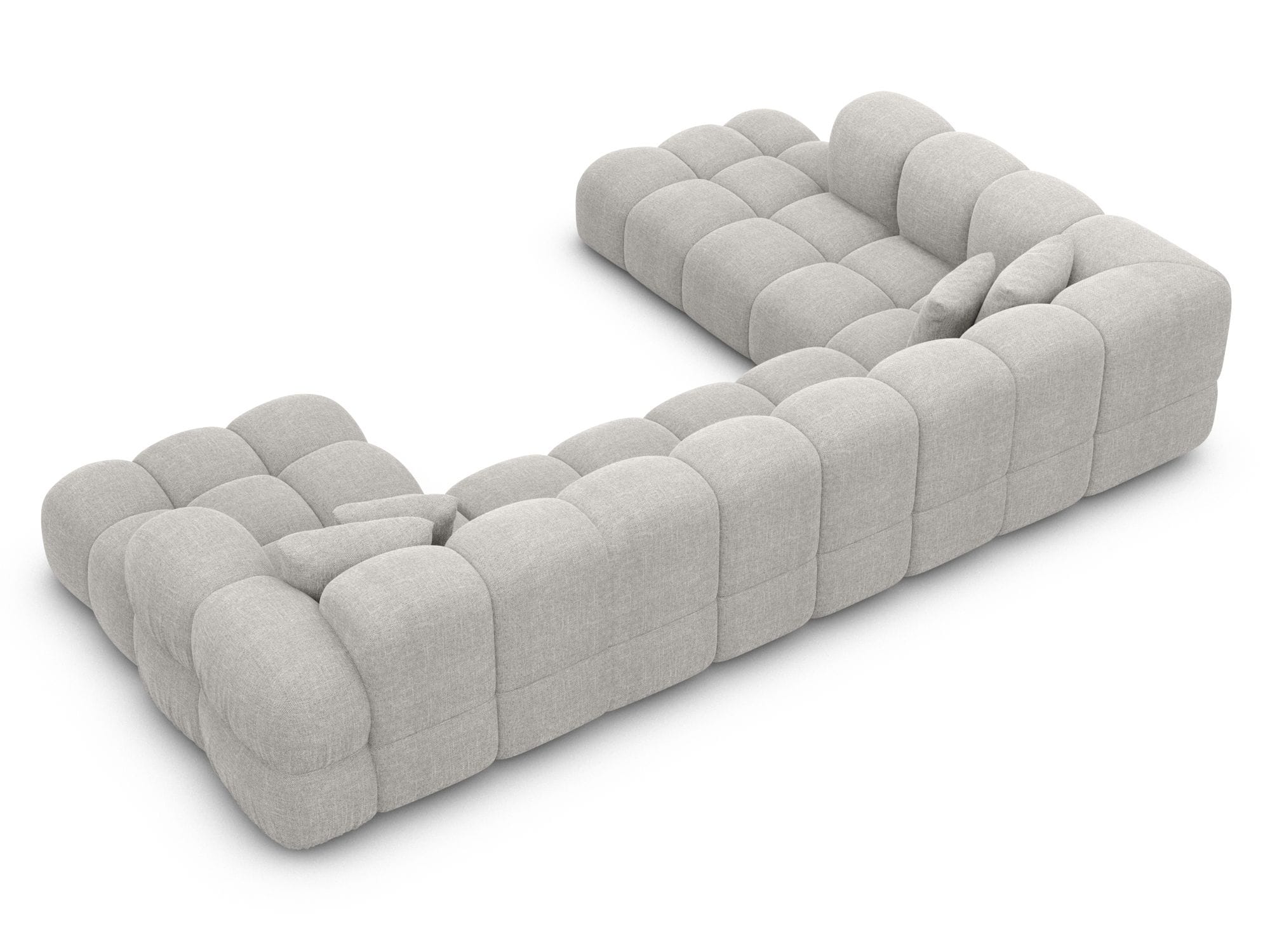 Wohnlandschaft Monteverde Lounge U-Form in Stoff Hellgrau
