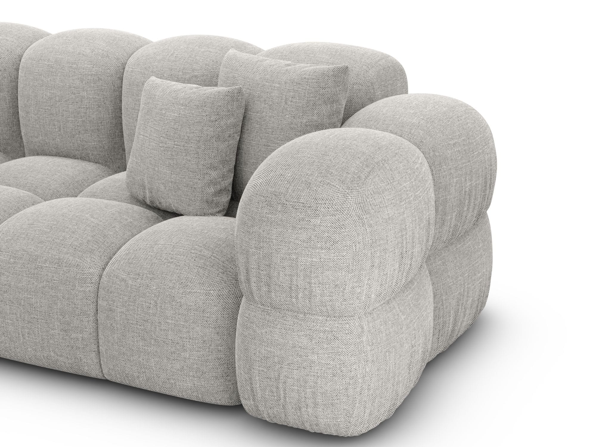 Wohnlandschaft Monteverde Lounge U-Form in Stoff Hellgrau