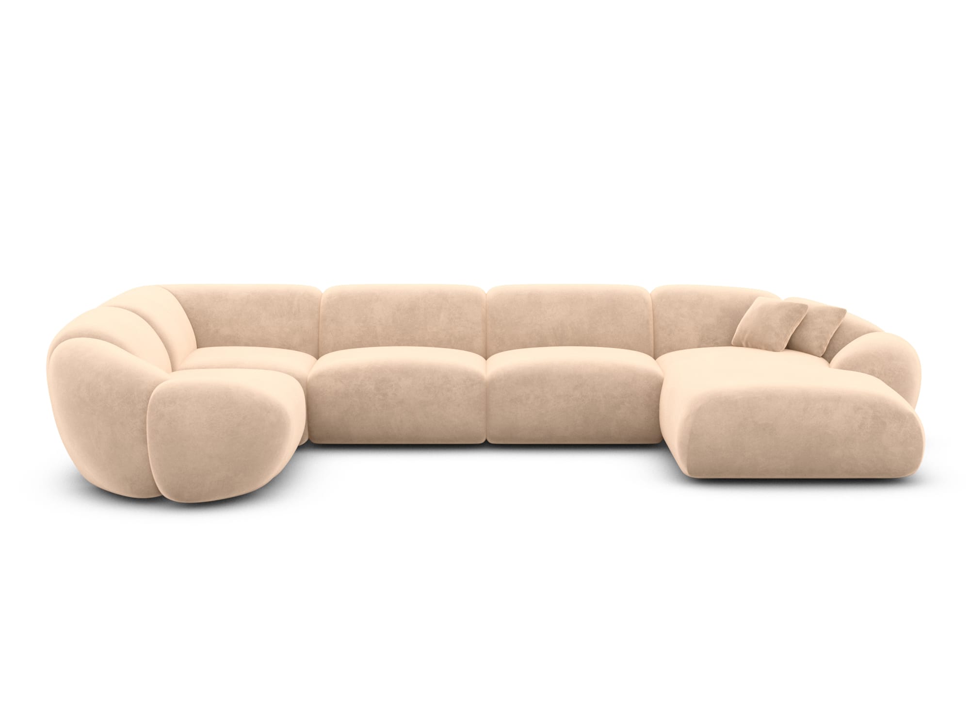 Wohnlandschaft Solverde XL U-Form in Stoff beige