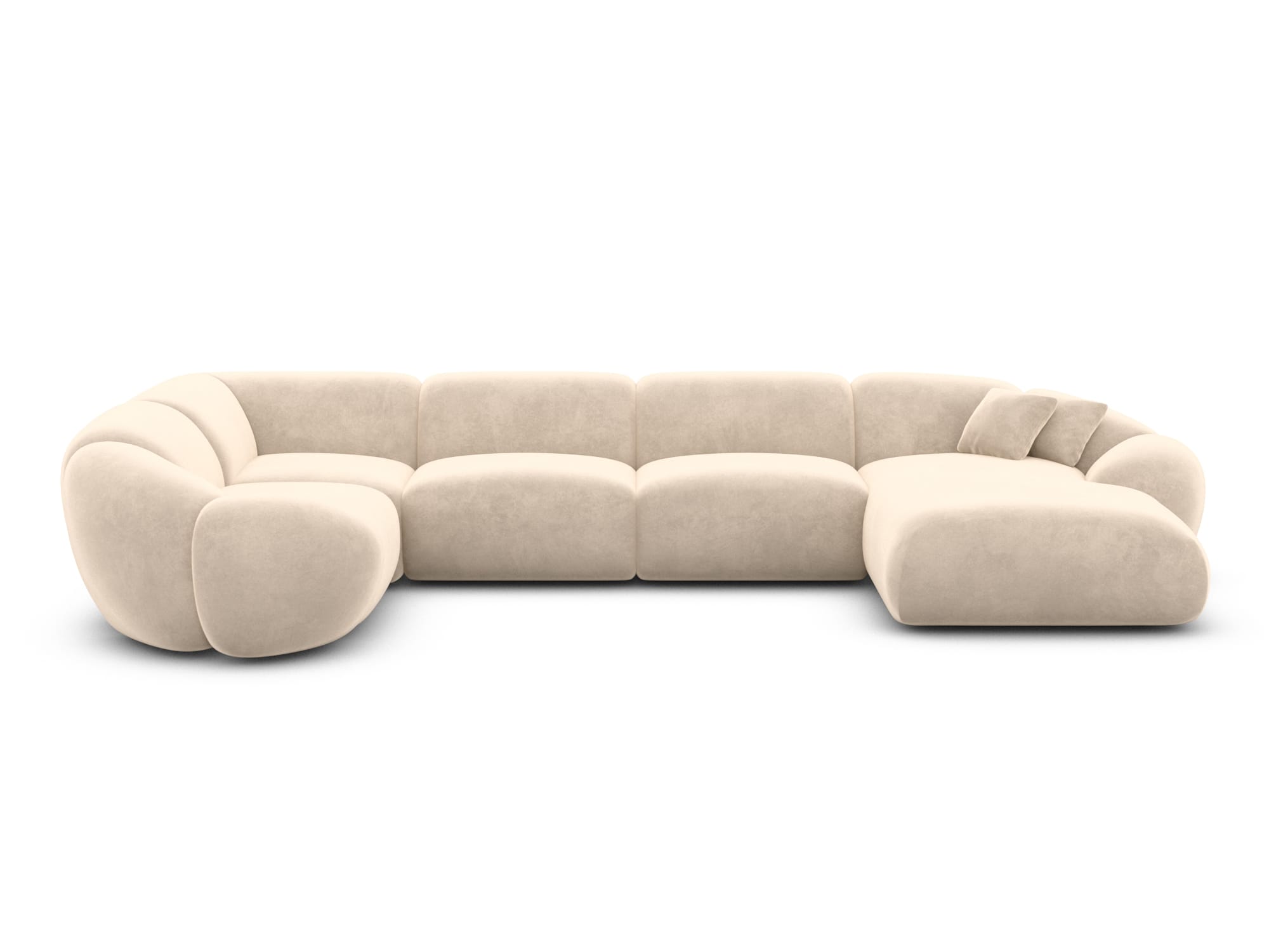 Wohnlandschaft Solverde XL in Stoff creme
