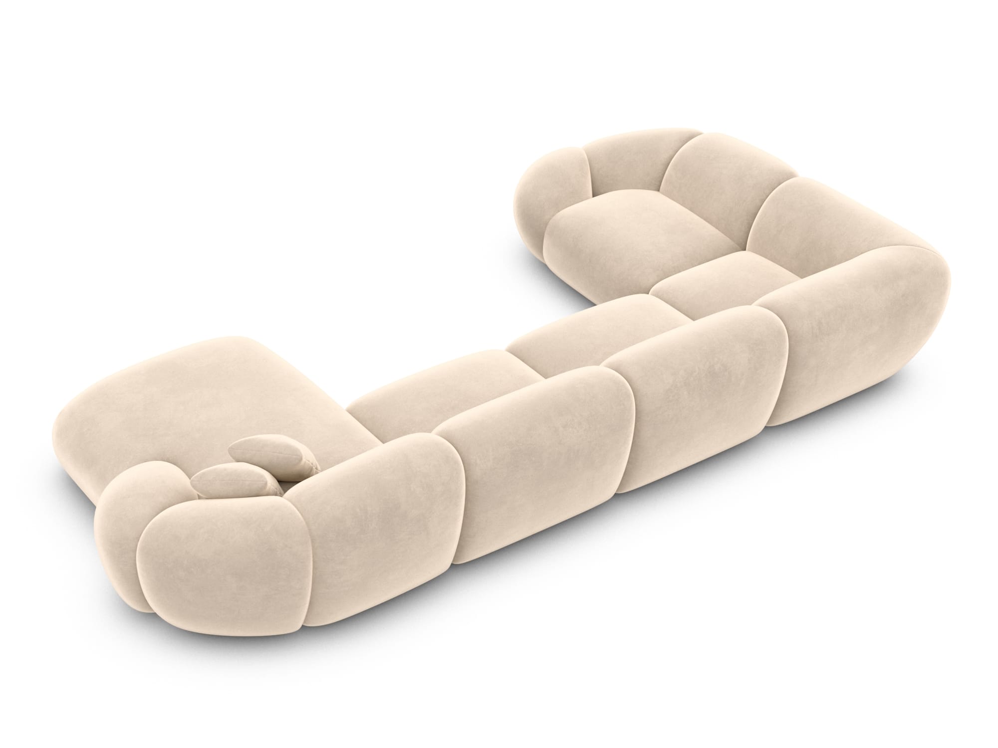 Wohnlandschaft Solverde XL in Stoff creme
