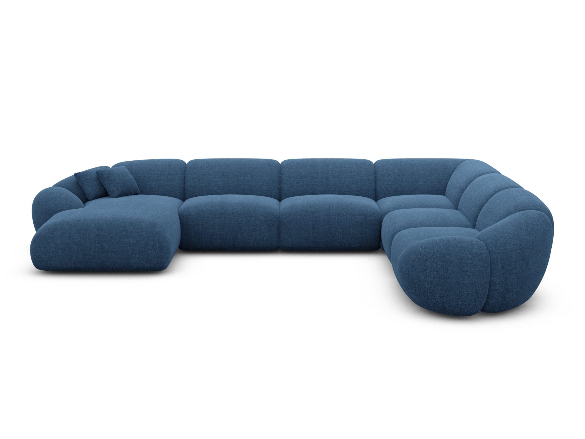 XXL Wohnlandschaft Solverde U-Form aus Stoff Dunkelblau