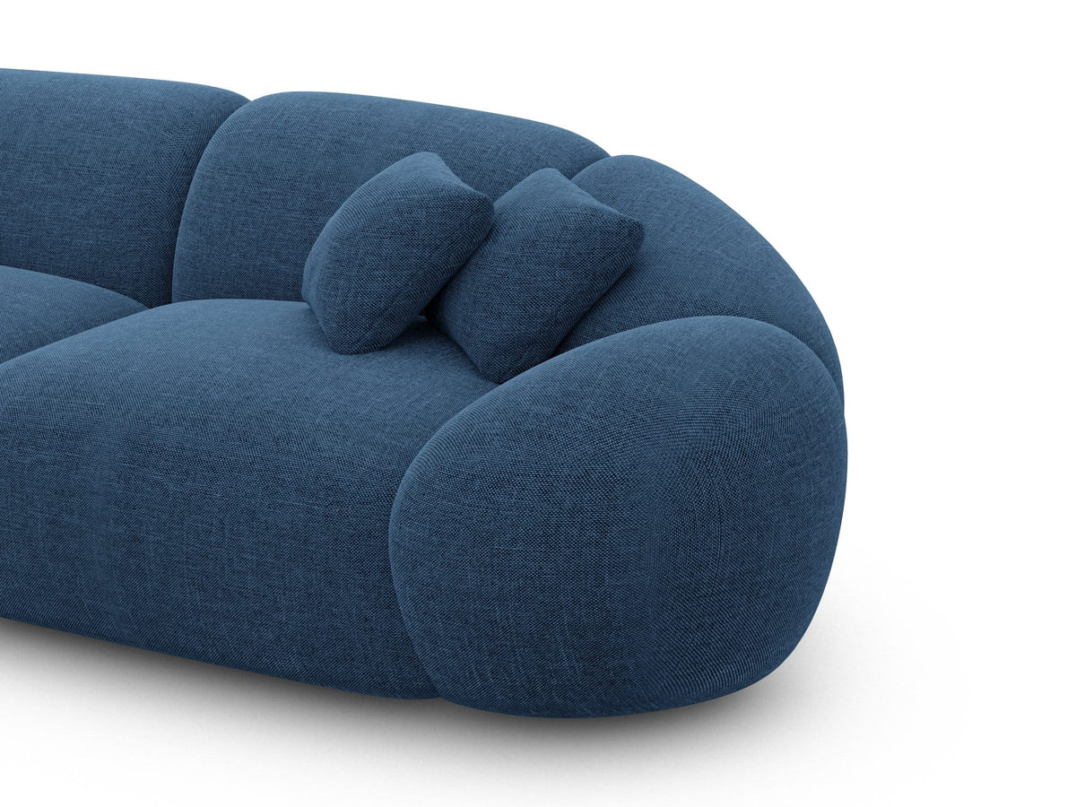 XXL Wohnlandschaft Solverde U-Form aus Stoff Dunkelblau