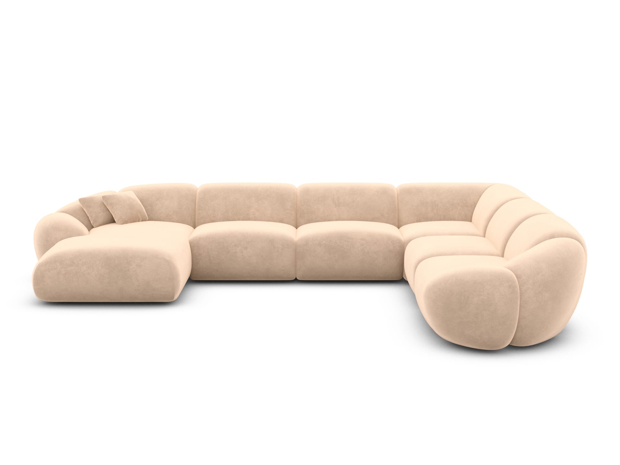 Polster Wohnlandschaft Solverde XXL U-Form Beige